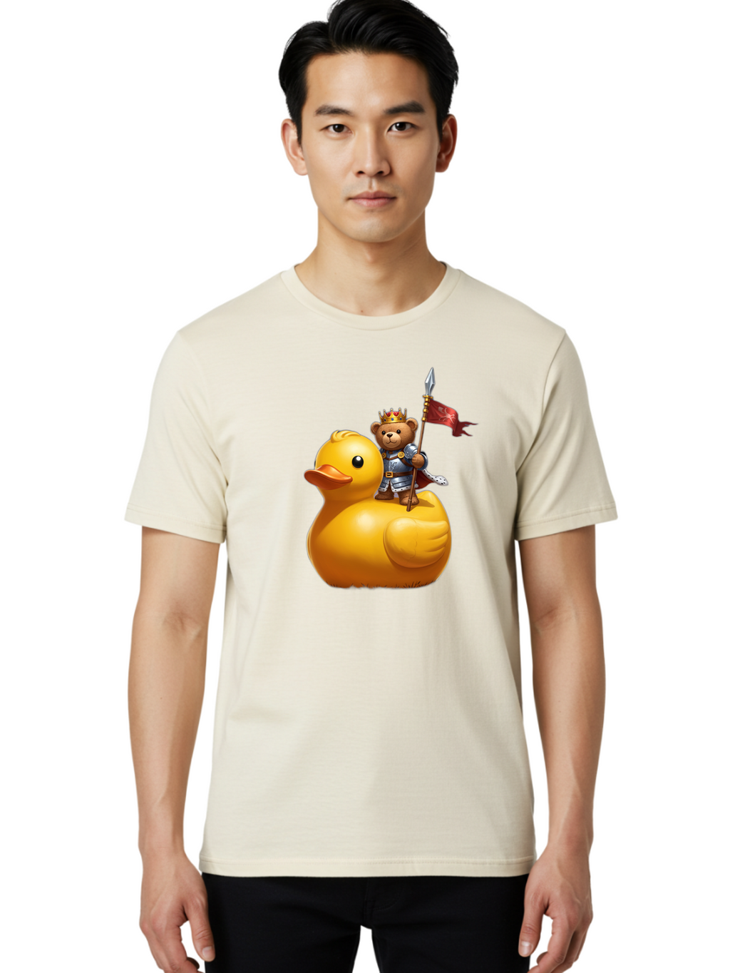 Bear-King-Riding-Duck Men'S Graphic Tee, 100% Cotton, Comfortable Casual Summer Wear, Machine Washable, Vintage Camera, Old Camera, Antique Camera, Black Camera, Classic Photography, Photography Equipment, Nostalgic Device, Film Camera, Bal782