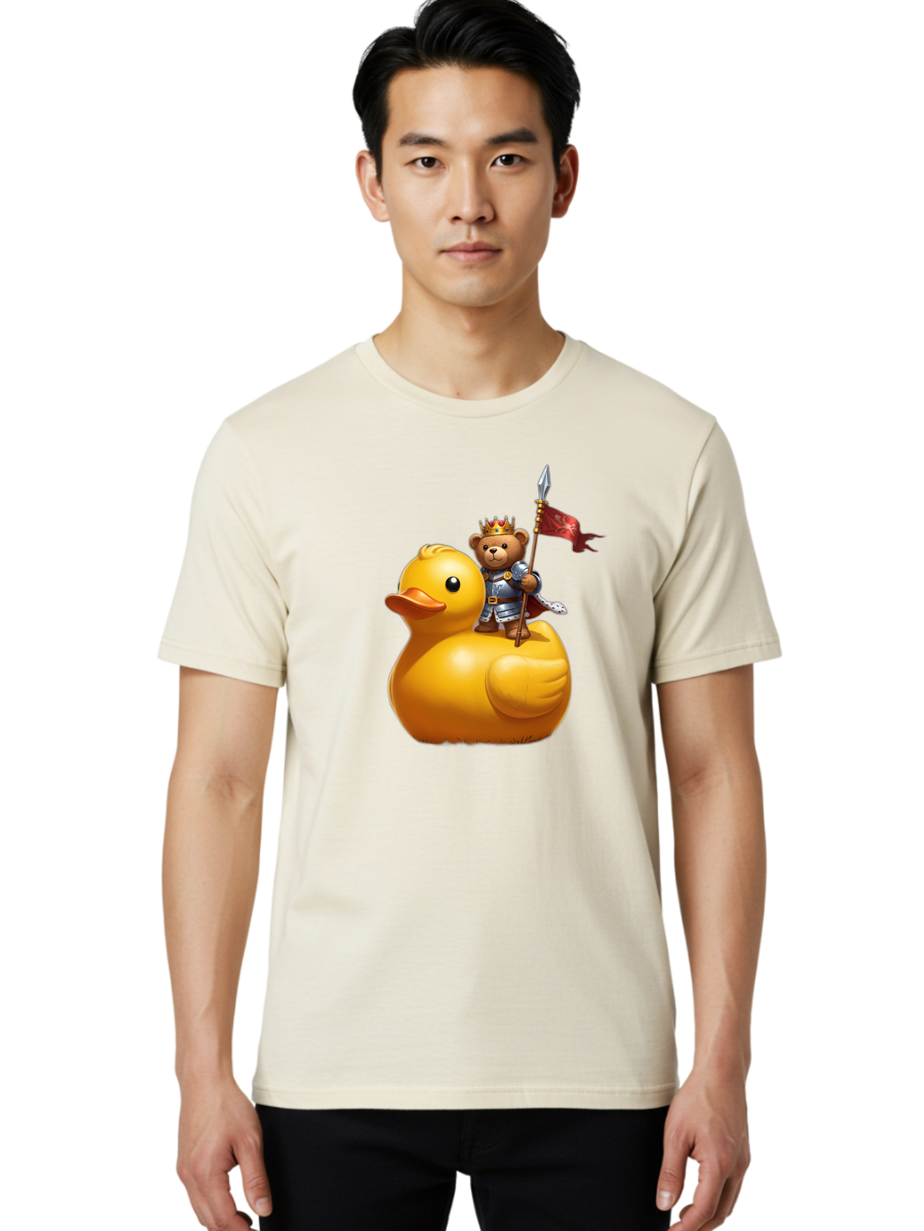 Bear-King-Riding-Duck Men'S Graphic Tee, 100% Cotton, Comfortable Casual Summer Wear, Machine Washable, Vintage Camera, Old Camera, Antique Camera, Black Camera, Classic Photography, Photography Equipment, Nostalgic Device, Film Camera, Bal782