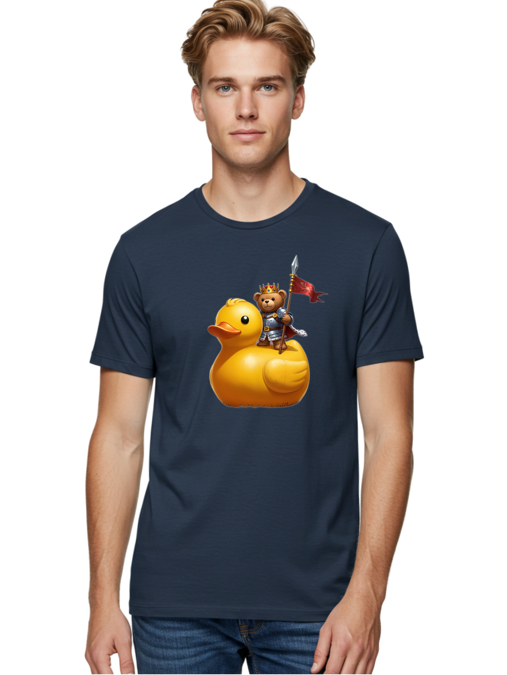 Bear-King-Riding-Duck Men'S Graphic Tee, 100% Cotton, Comfortable Casual Summer Wear, Machine Washable, Vintage Camera, Old Camera, Antique Camera, Black Camera, Classic Photography, Photography Equipment, Nostalgic Device, Film Camera, Bal782