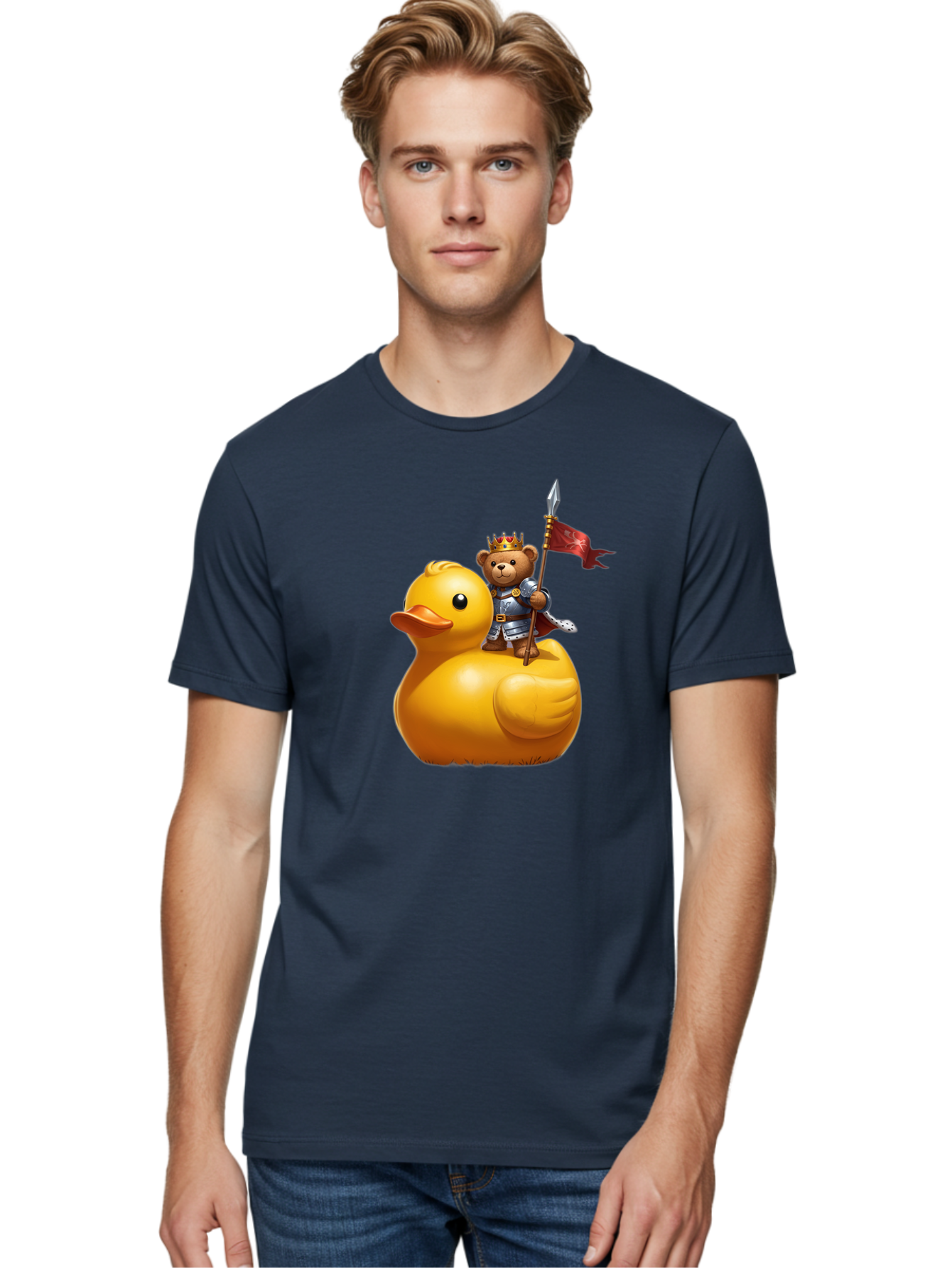 Bear-King-Riding-Duck Men'S Graphic Tee, 100% Cotton, Comfortable Casual Summer Wear, Machine Washable, Vintage Camera, Old Camera, Antique Camera, Black Camera, Classic Photography, Photography Equipment, Nostalgic Device, Film Camera, Bal782