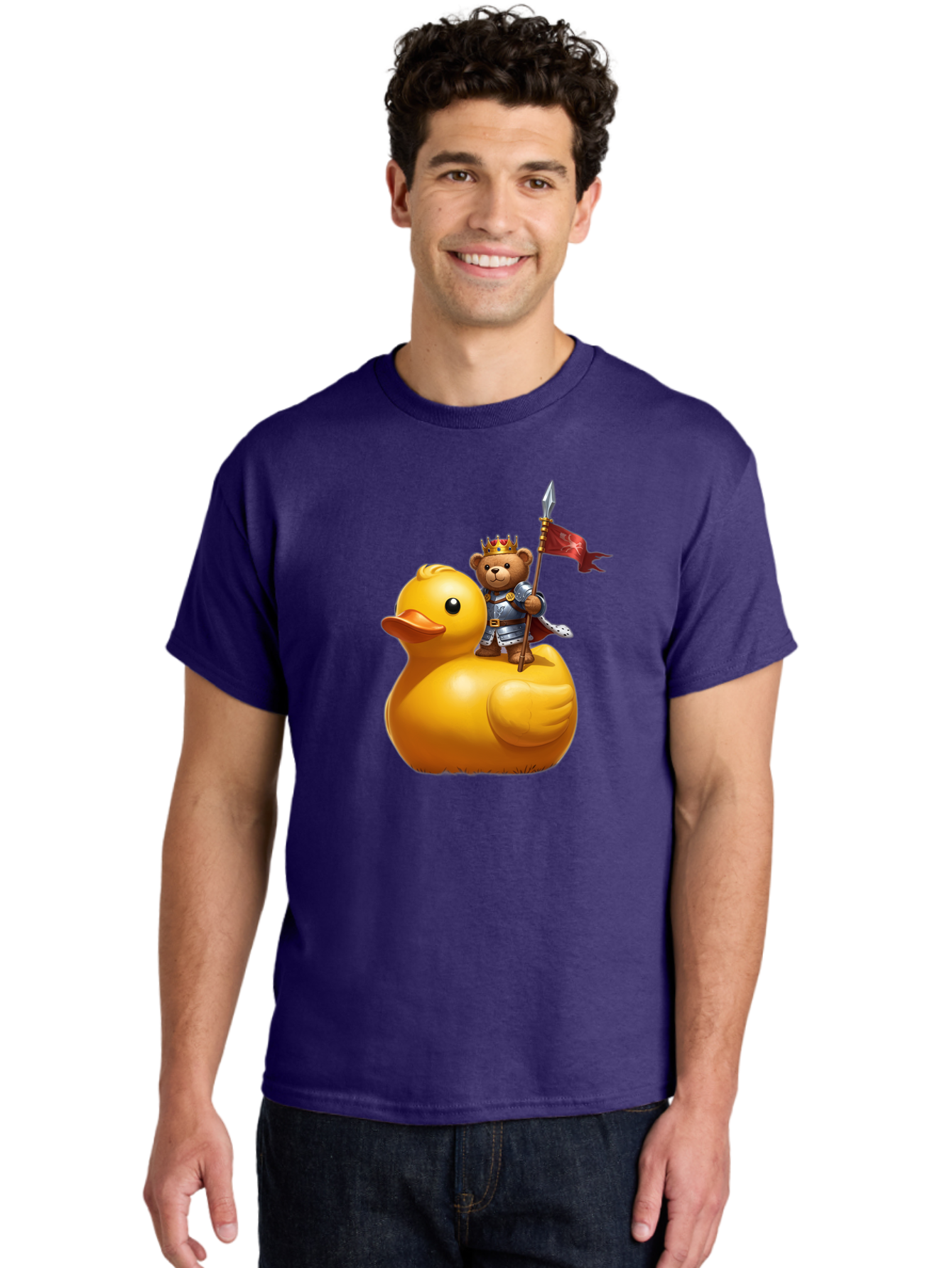 Bear-King-Riding-Duck Men'S Graphic Tee, 100% Cotton, Comfortable Casual Summer Wear, Machine Washable, Vintage Camera, Old Camera, Antique Camera, Black Camera, Classic Photography, Photography Equipment, Nostalgic Device, Film Camera, Bal782