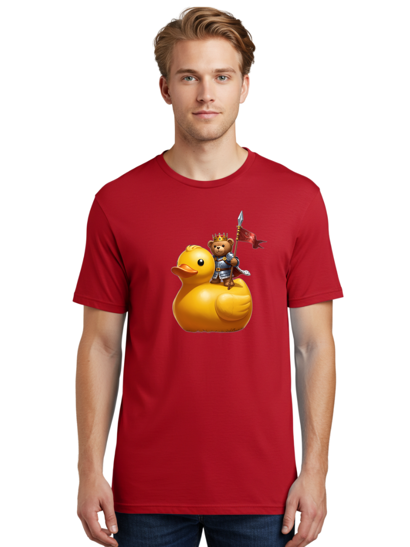 Bear-King-Riding-Duck Men'S Graphic Tee, 100% Cotton, Comfortable Casual Summer Wear, Machine Washable, Vintage Camera, Old Camera, Antique Camera, Black Camera, Classic Photography, Photography Equipment, Nostalgic Device, Film Camera, Bal782
