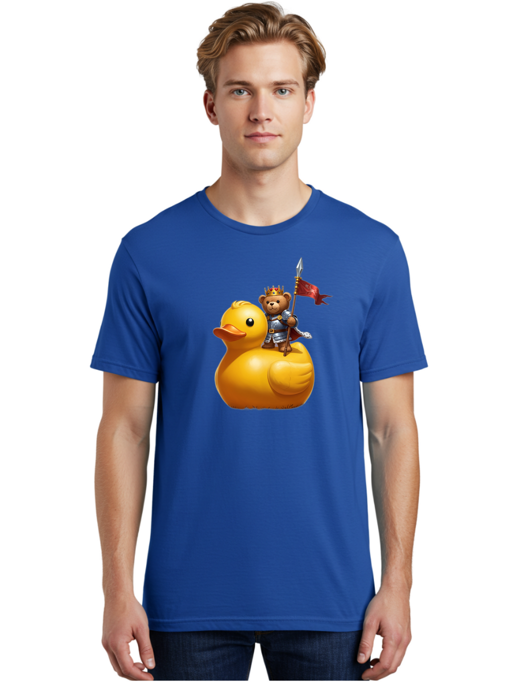 Bear-King-Riding-Duck Men'S Graphic Tee, 100% Cotton, Comfortable Casual Summer Wear, Machine Washable, Vintage Camera, Old Camera, Antique Camera, Black Camera, Classic Photography, Photography Equipment, Nostalgic Device, Film Camera, Bal782