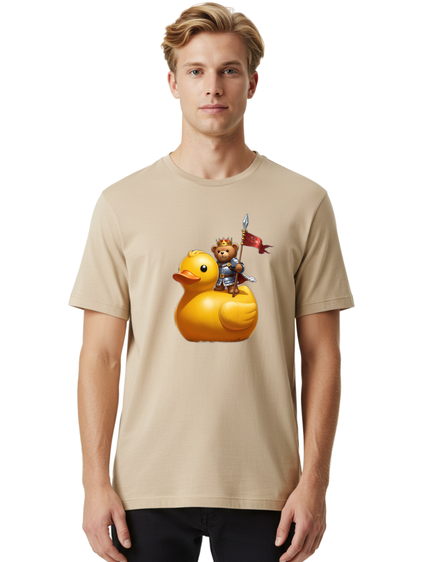 Bear-King-Riding-Duck Men'S Graphic Tee, 100% Cotton, Comfortable Casual Summer Wear, Machine Washable, Vintage Camera, Old Camera, Antique Camera, Black Camera, Classic Photography, Photography Equipment, Nostalgic Device, Film Camera, Bal782