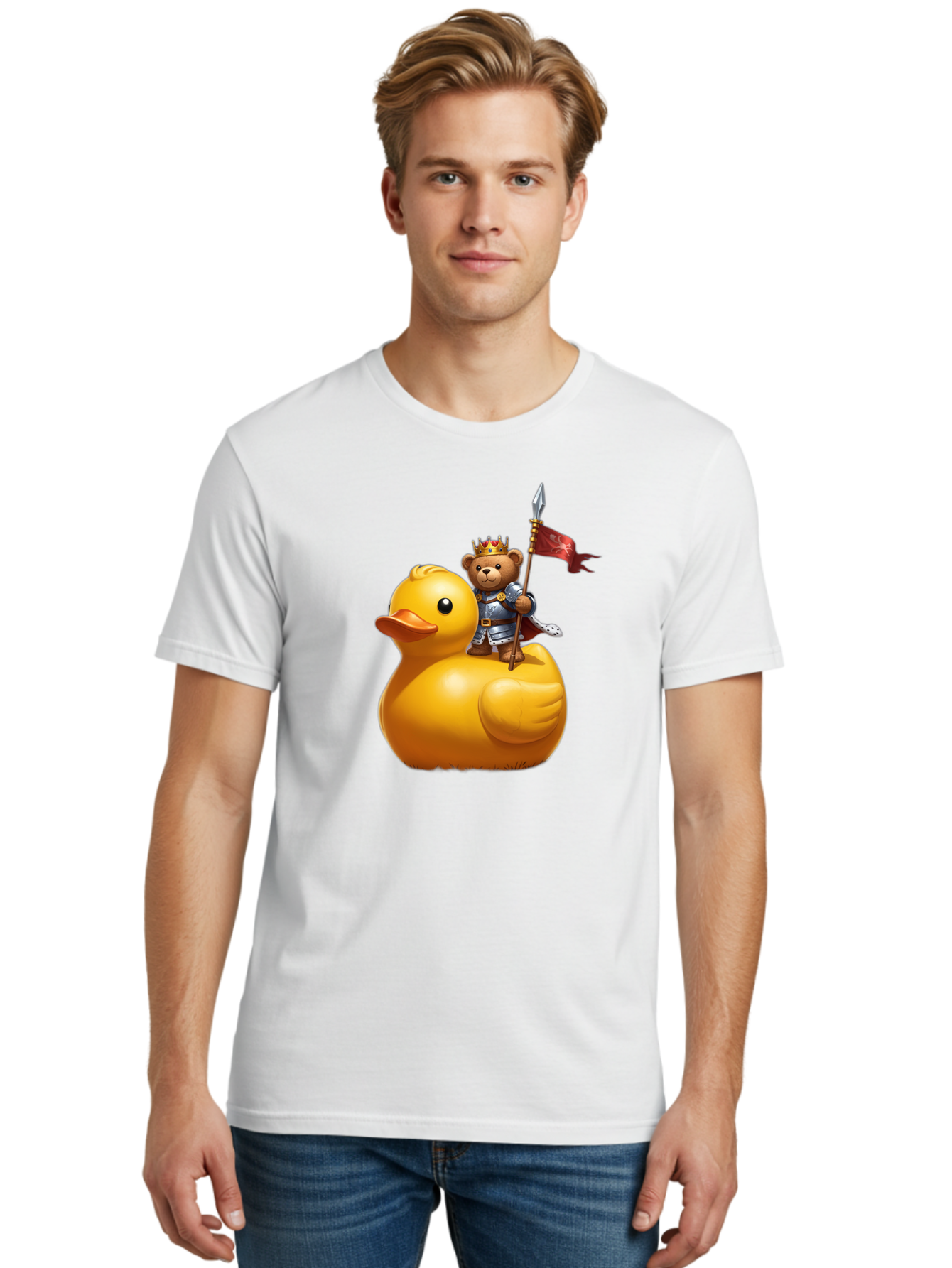 Bear-King-Riding-Duck Men'S Graphic Tee, 100% Cotton, Comfortable Casual Summer Wear, Machine Washable, Vintage Camera, Old Camera, Antique Camera, Black Camera, Classic Photography, Photography Equipment, Nostalgic Device, Film Camera, Bal782