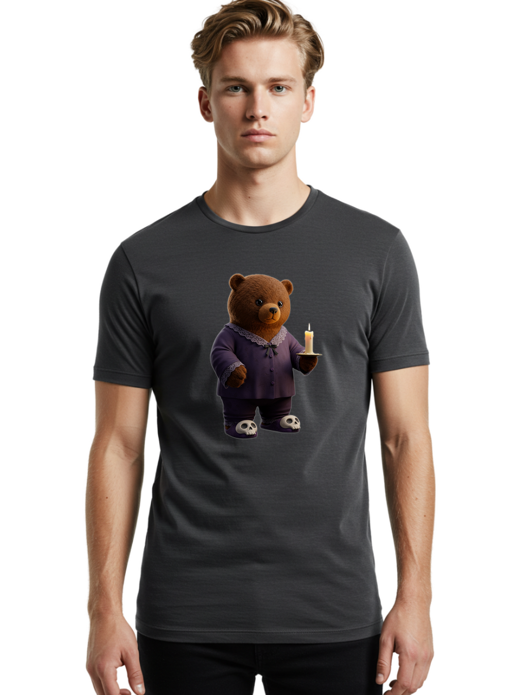 Bear-With-Candle Men'S Graphic Tee, 100% Cotton, Comfortable Casual Summer Wear, Machine Washable, Vintage Camera, Old Camera, Antique Camera, Black Camera, Classic Photography, Photography Equipment, Nostalgic Device, Film Camera, Camera Art Bal784