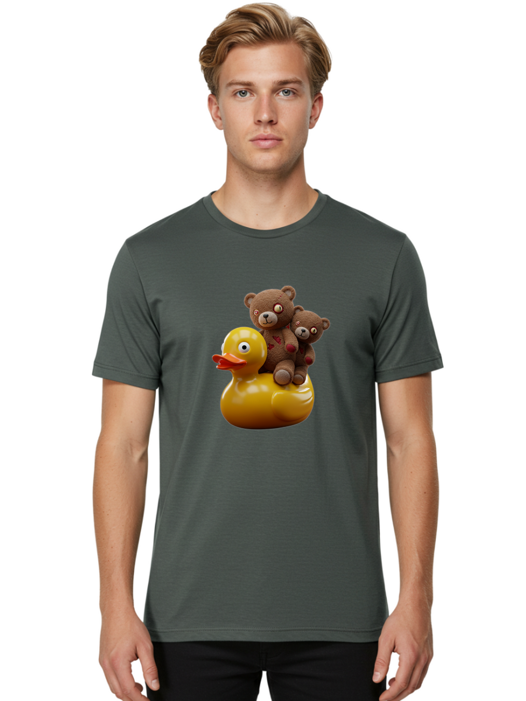 Bears-Riding-Duck Men'S Graphic Tee, 100% Cotton, Comfortable Casual Summer Wear, Machine Washable, Vintage Camera, Old Camera, Antique Camera, Black Camera, Classic Photography, Photography Equipment, Nostalgic Device, Film Camera, Camera Art Bal786