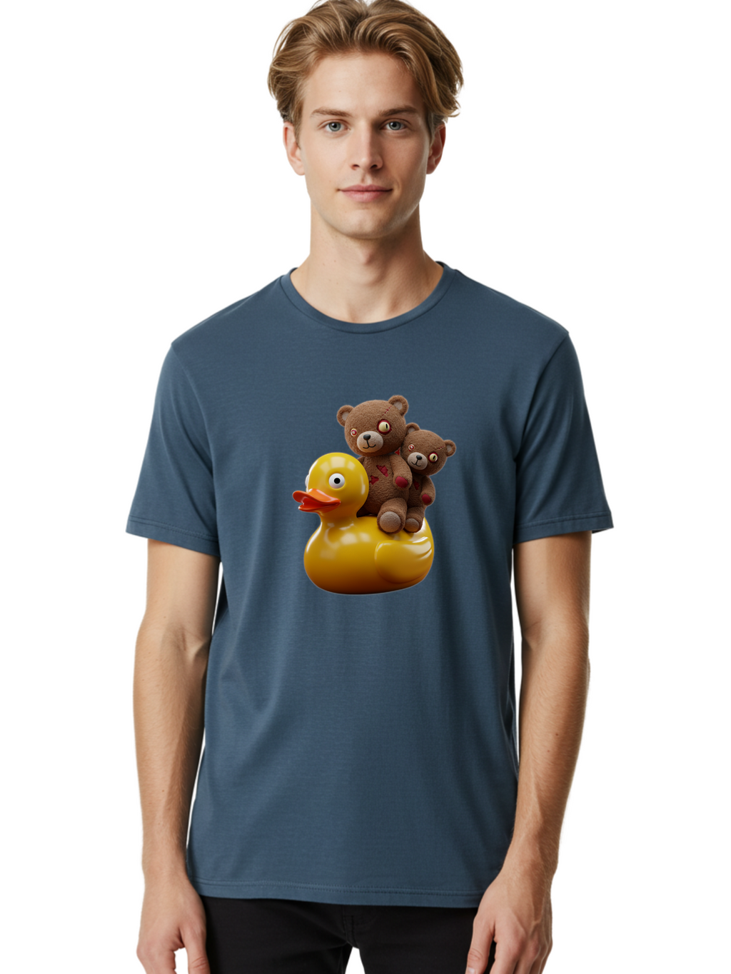 Bears-Riding-Duck Men'S Graphic Tee, 100% Cotton, Comfortable Casual Summer Wear, Machine Washable, Vintage Camera, Old Camera, Antique Camera, Black Camera, Classic Photography, Photography Equipment, Nostalgic Device, Film Camera, Camera Art Bal786