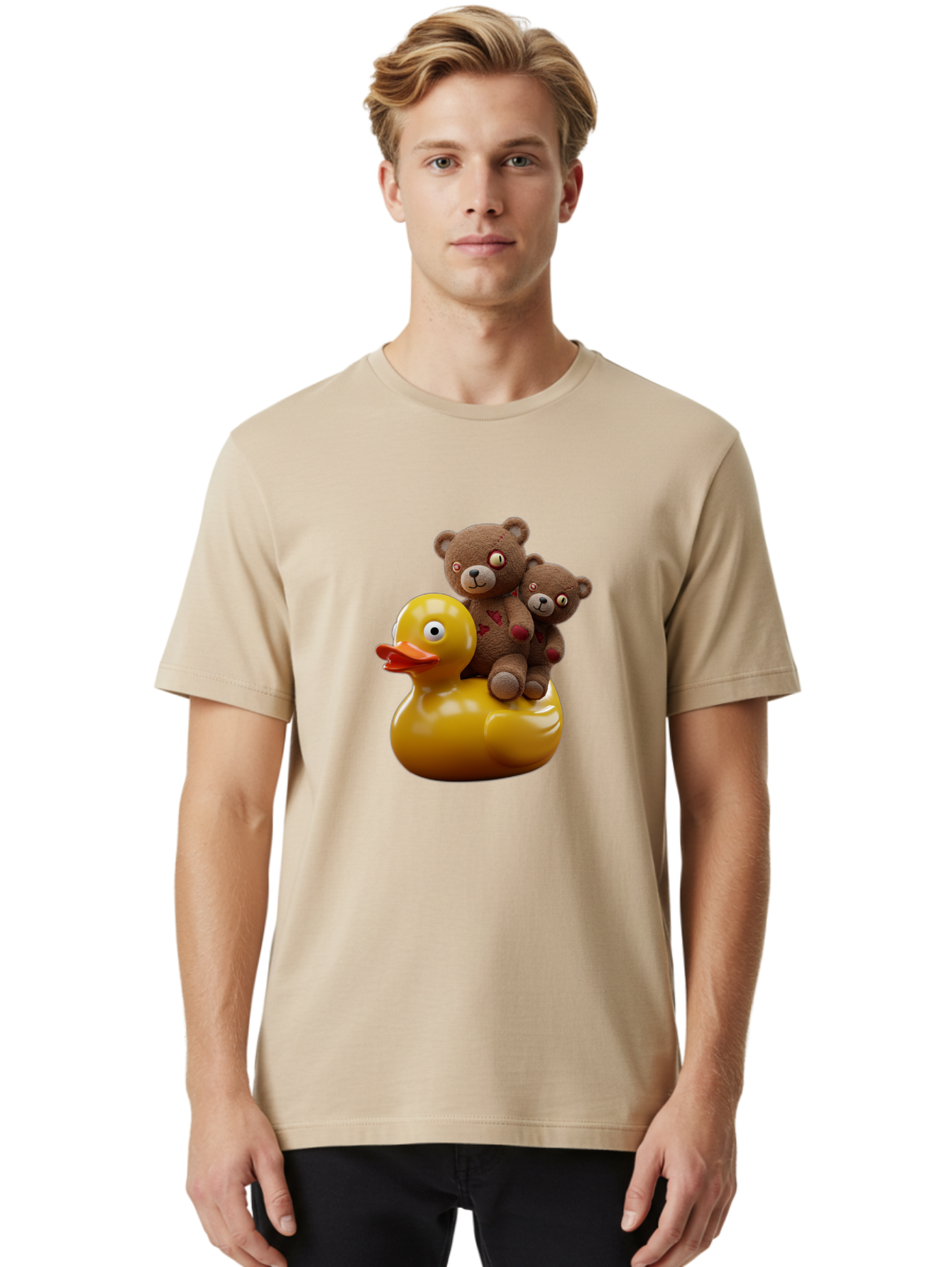 Bears-Riding-Duck Men'S Graphic Tee, 100% Cotton, Comfortable Casual Summer Wear, Machine Washable, Vintage Camera, Old Camera, Antique Camera, Black Camera, Classic Photography, Photography Equipment, Nostalgic Device, Film Camera, Camera Art Bal786