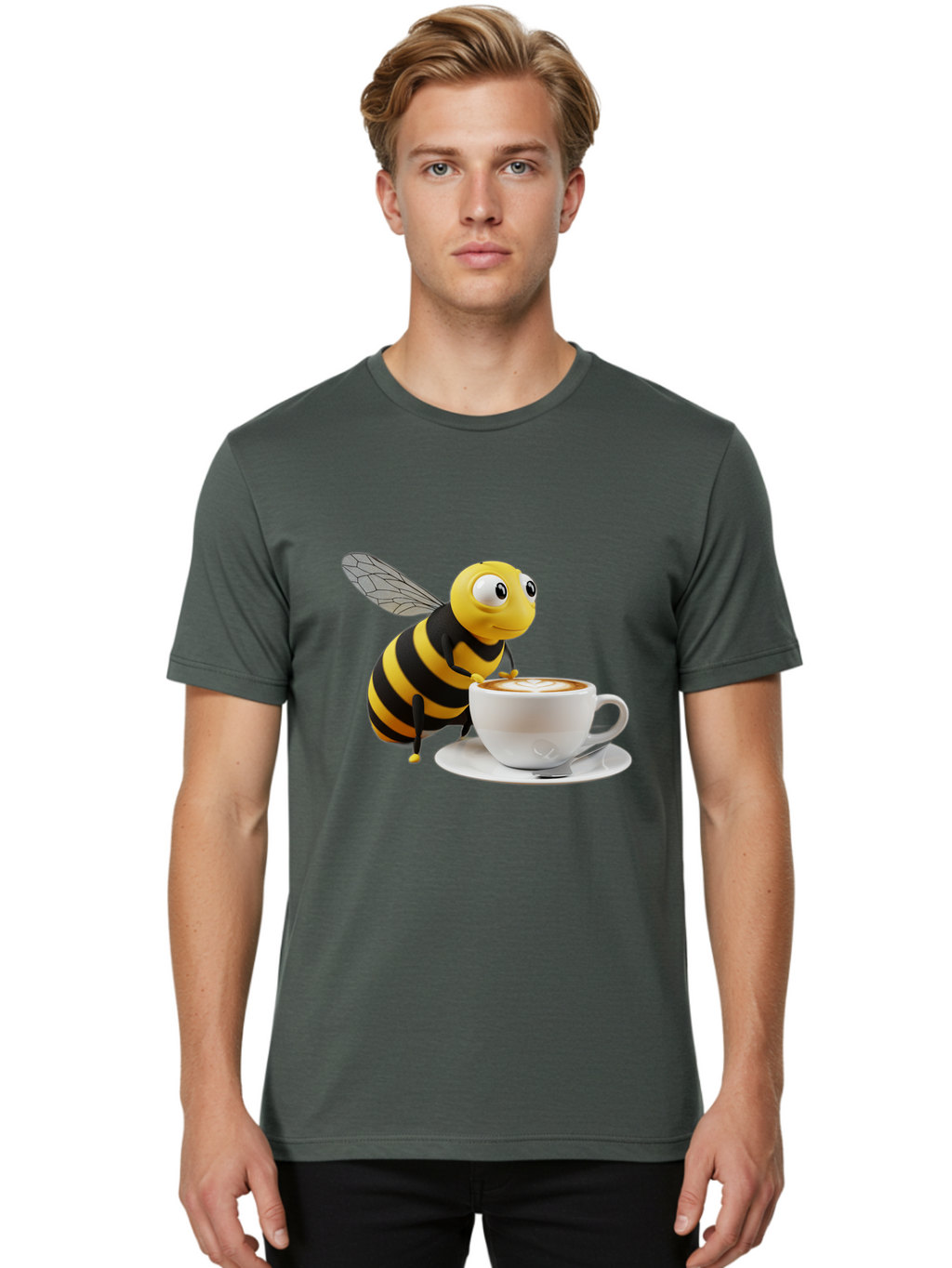 Bee-Coffee Men'S Graphic Tee, 100% Cotton, Comfortable Casual Summer Wear, Machine Washable, Vintage Camera, Old Camera, Antique Camera, Black Camera, Classic Photography, Photography Equipment, Nostalgic Device, Film Camera, Camera Art Bal788