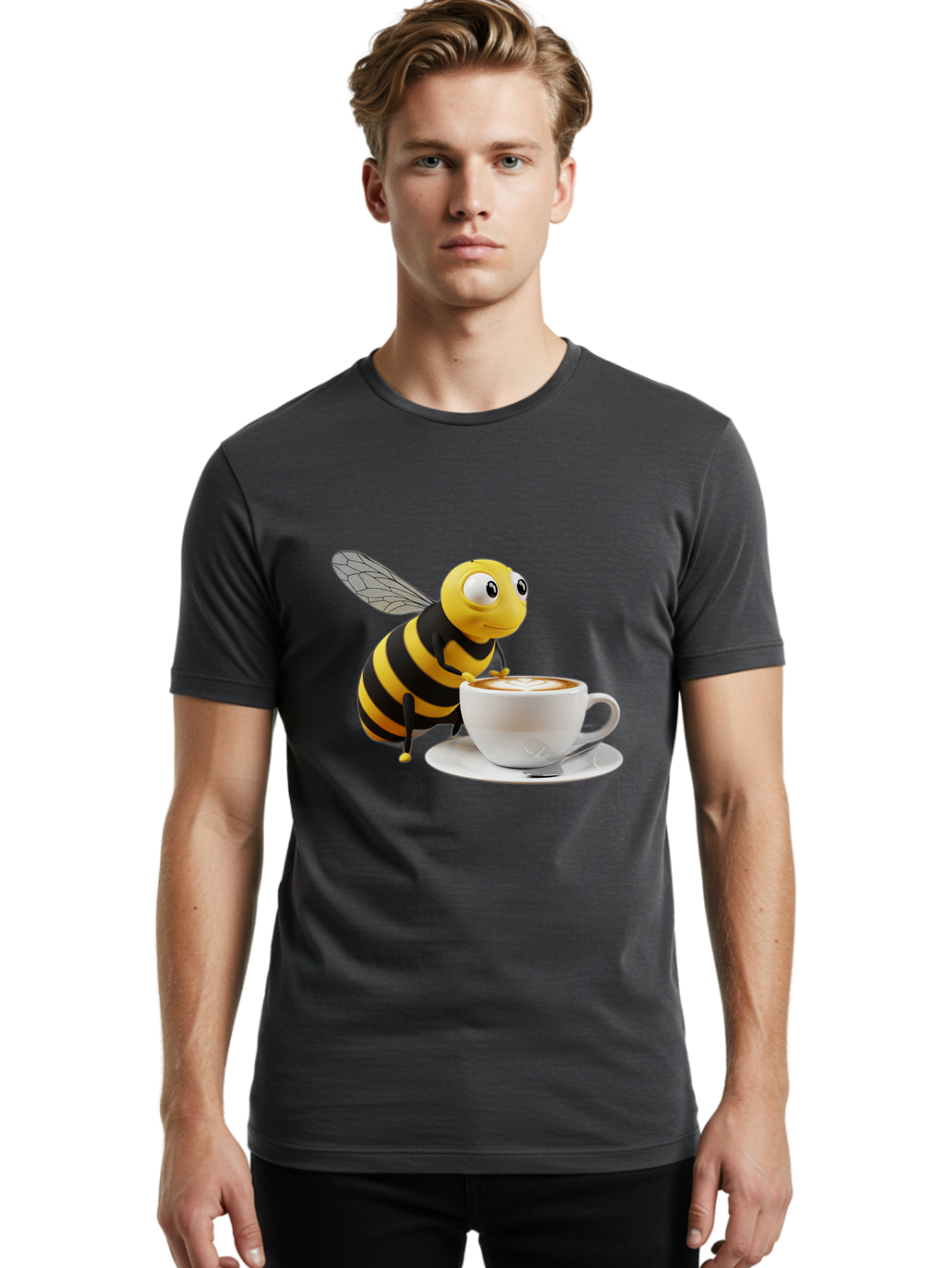 Bee-Coffee Men'S Graphic Tee, 100% Cotton, Comfortable Casual Summer Wear, Machine Washable, Vintage Camera, Old Camera, Antique Camera, Black Camera, Classic Photography, Photography Equipment, Nostalgic Device, Film Camera, Camera Art Bal788