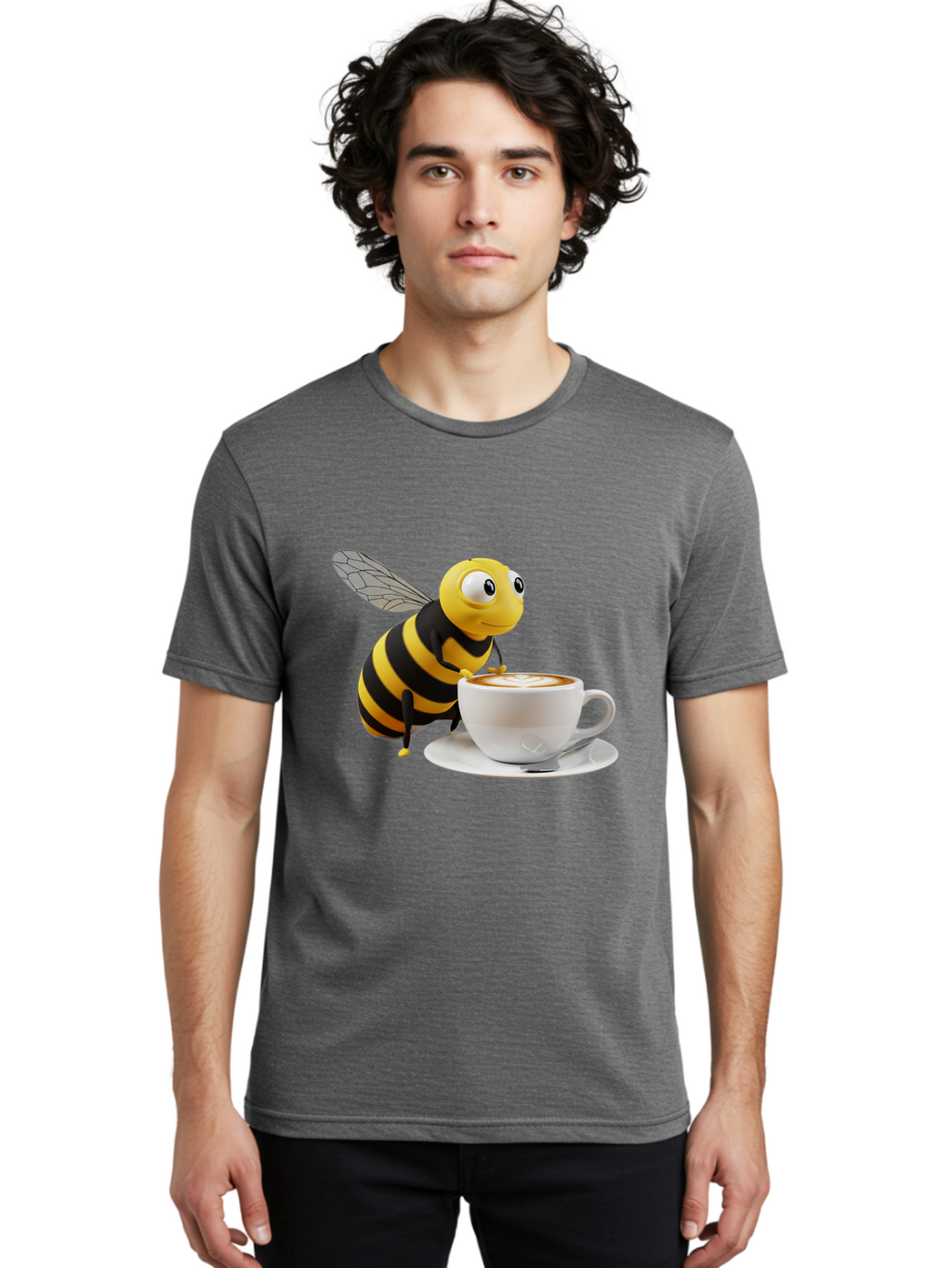 Bee-Coffee Men'S Graphic Tee, 100% Cotton, Comfortable Casual Summer Wear, Machine Washable, Vintage Camera, Old Camera, Antique Camera, Black Camera, Classic Photography, Photography Equipment, Nostalgic Device, Film Camera, Camera Art Bal788