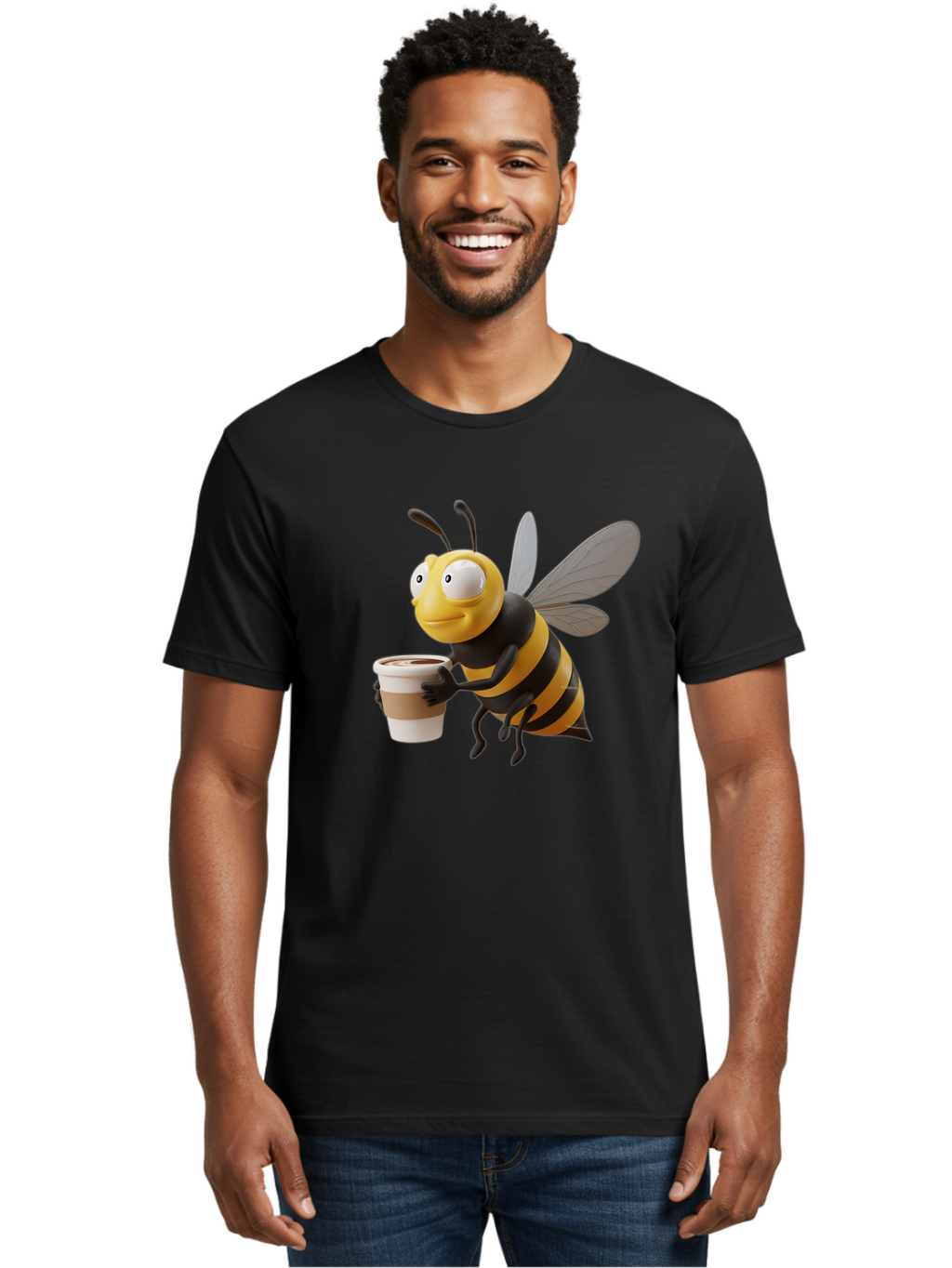 Bee-With-Coffee Men'S Graphic Tee, 100% Cotton, Comfortable Casual Summer Wear, Machine Washable, Vintage Camera, Old Camera, Antique Camera, Black Camera, Classic Photography, Photography Equipment, Nostalgic Device, Film Camera, Camera Art Bal789