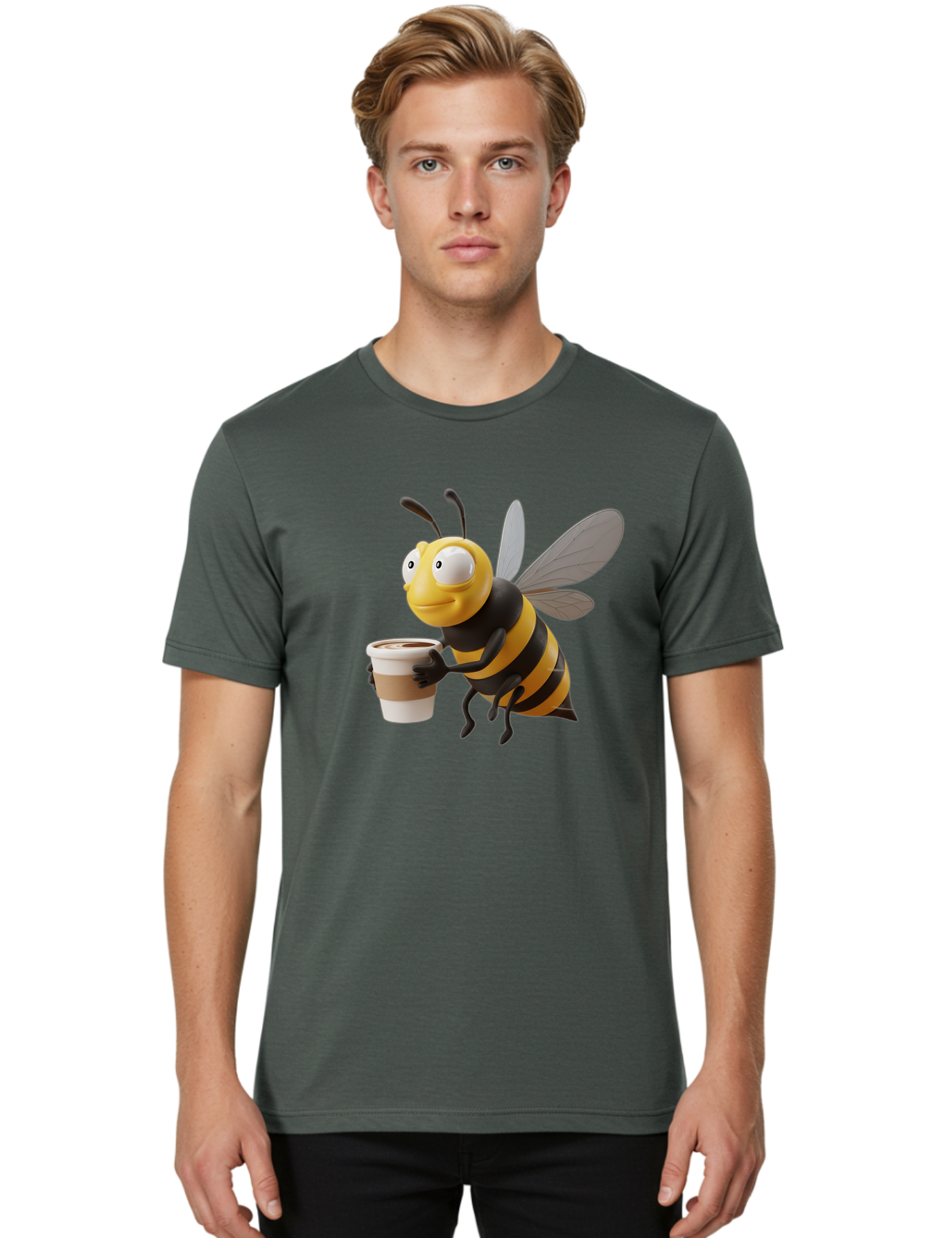 Bee-With-Coffee Men'S Graphic Tee, 100% Cotton, Comfortable Casual Summer Wear, Machine Washable, Vintage Camera, Old Camera, Antique Camera, Black Camera, Classic Photography, Photography Equipment, Nostalgic Device, Film Camera, Camera Art Bal789