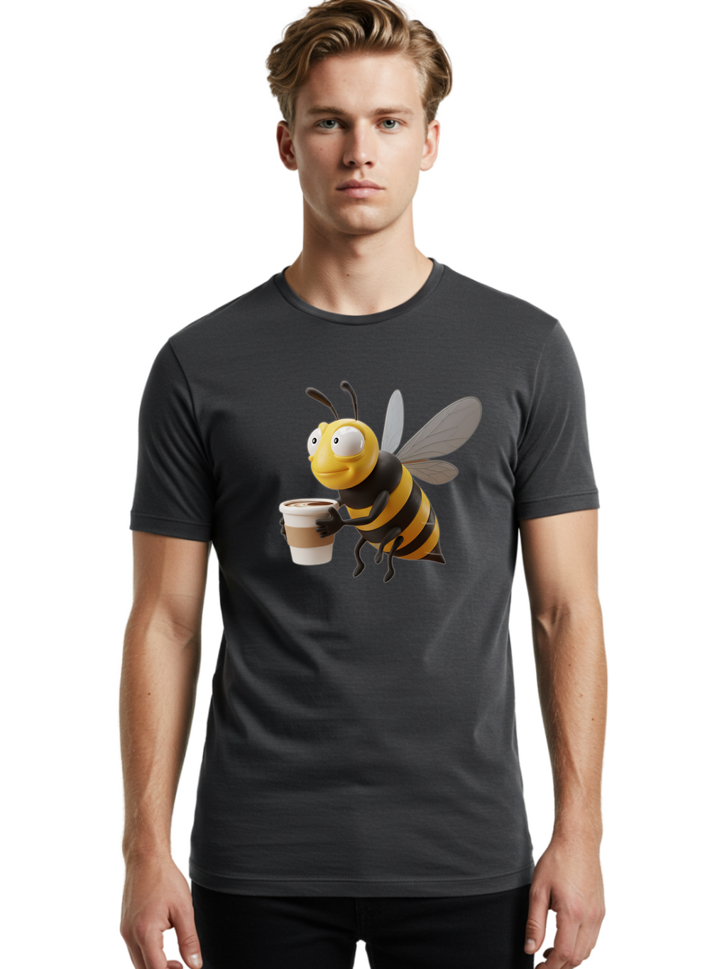 Bee-With-Coffee Men'S Graphic Tee, 100% Cotton, Comfortable Casual Summer Wear, Machine Washable, Vintage Camera, Old Camera, Antique Camera, Black Camera, Classic Photography, Photography Equipment, Nostalgic Device, Film Camera, Camera Art Bal789