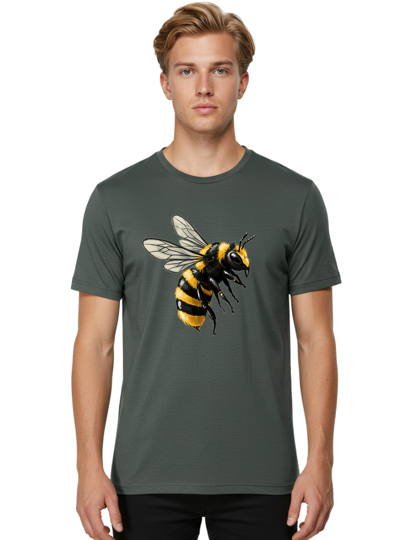 Bee Men'S Graphic Tee, 100% Cotton, Comfortable Casual Summer Wear, Machine Washable, Vintage Camera, Old Camera, Antique Camera, Black Camera, Classic Photography, Photography Equipment, Nostalgic Device, Film Camera, Camera Art Bal790