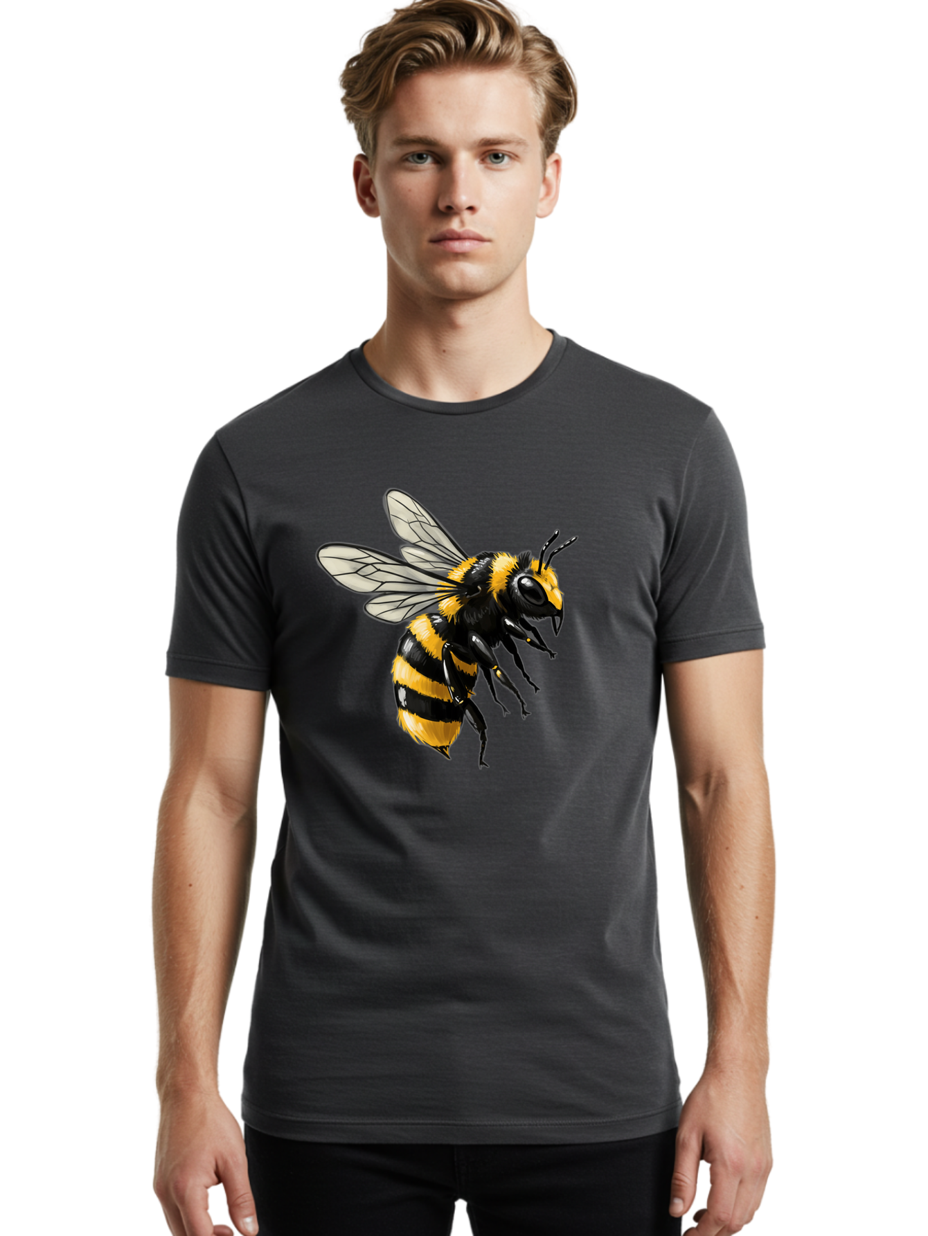Bee Men'S Graphic Tee, 100% Cotton, Comfortable Casual Summer Wear, Machine Washable, Vintage Camera, Old Camera, Antique Camera, Black Camera, Classic Photography, Photography Equipment, Nostalgic Device, Film Camera, Camera Art Bal790