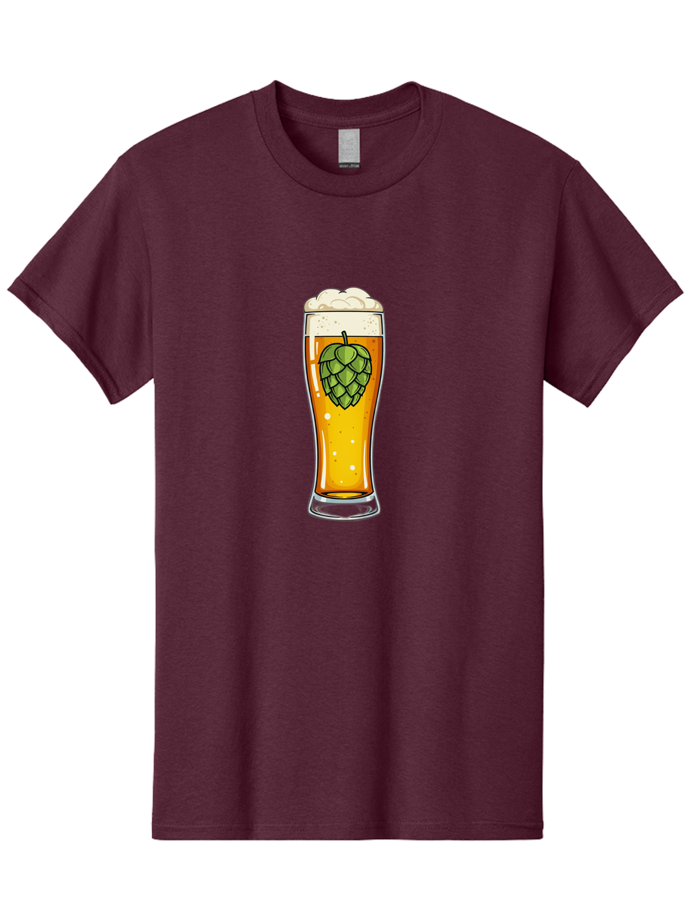 Beer-Glass-With-Hop Men'S Graphic Tee, 100% Cotton, Comfortable Casual Summer Wear, Machine Washable, Vintage Camera, Old Camera, Antique Camera, Black Camera, Classic Photography, Photography Equipment, Nostalgic Device, Film Camera, Bal791