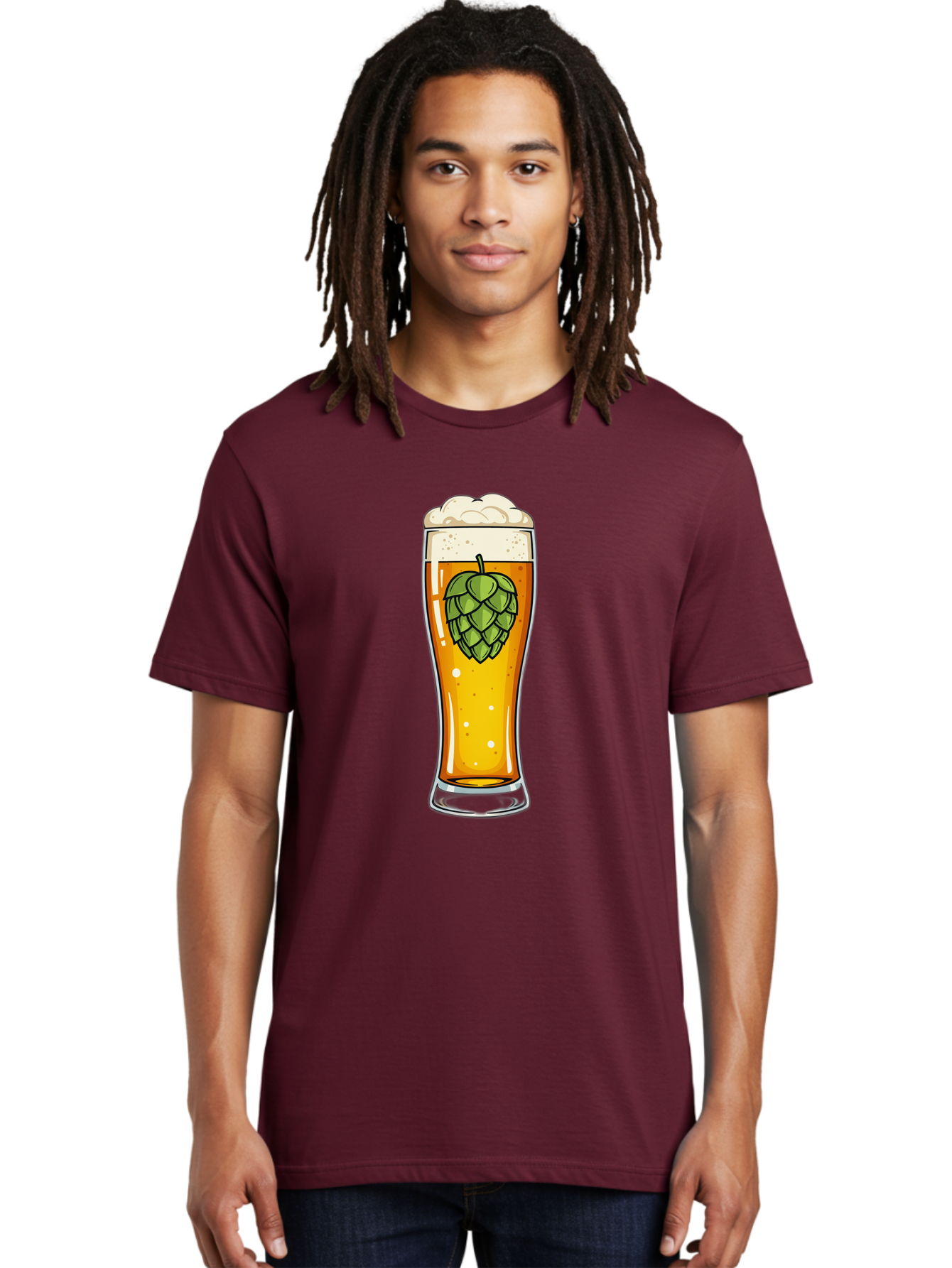 Beer-Glass-With-Hop Men'S Graphic Tee, 100% Cotton, Comfortable Casual Summer Wear, Machine Washable, Vintage Camera, Old Camera, Antique Camera, Black Camera, Classic Photography, Photography Equipment, Nostalgic Device, Film Camera, Bal791