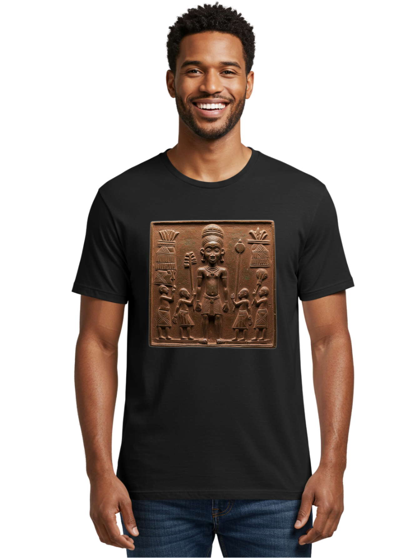Benin-Bronze-Plaque Men'S Graphic Tee, 100% Cotton, Comfortable Casual Summer Wear, Machine Washable, Vintage Camera, Old Camera, Antique Camera, Black Camera, Classic Photography, Photography Equipment, Nostalgic Device, Film Camera, Bal795