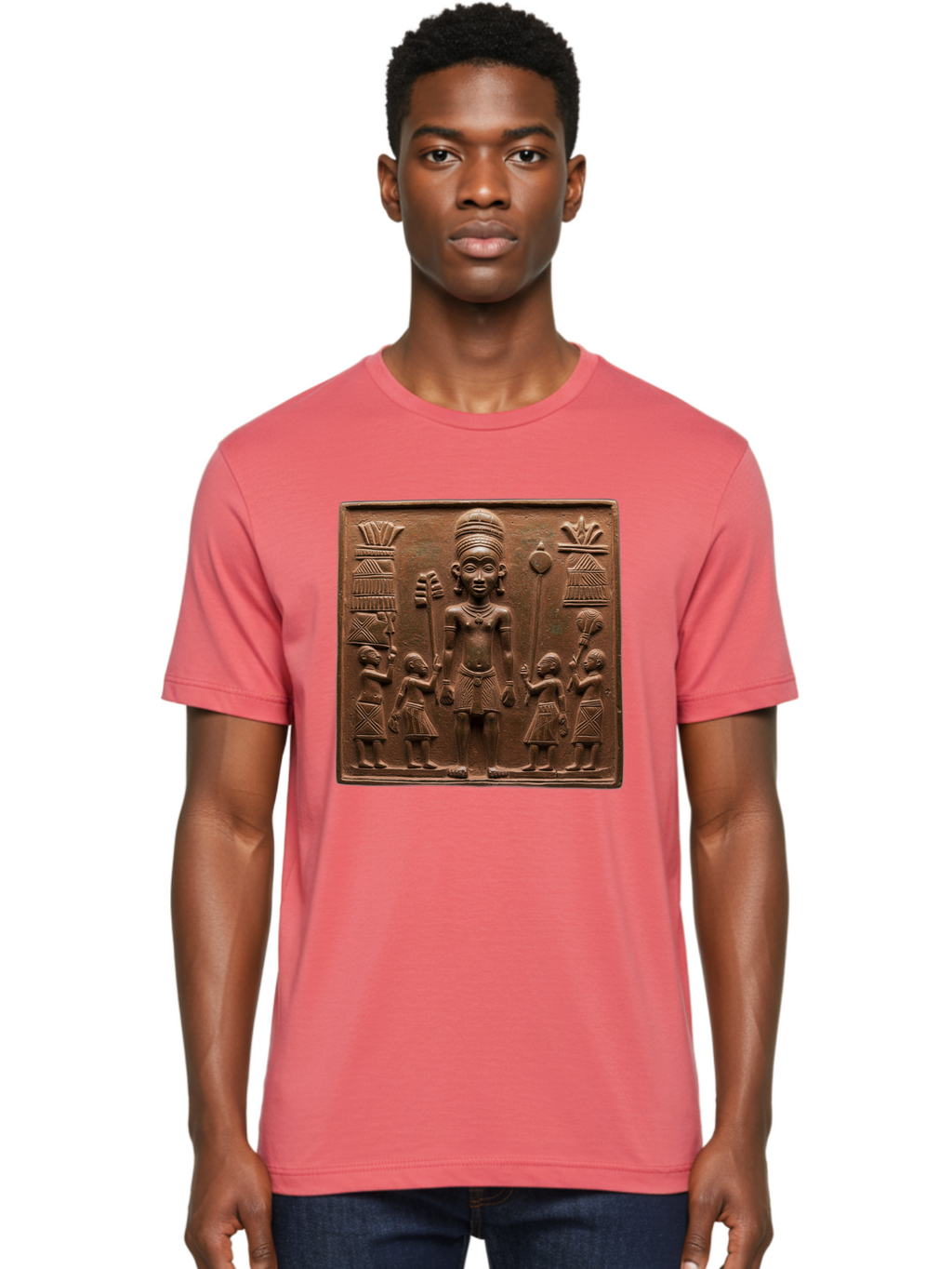 Benin-Bronze-Plaque Men'S Graphic Tee, 100% Cotton, Comfortable Casual Summer Wear, Machine Washable, Vintage Camera, Old Camera, Antique Camera, Black Camera, Classic Photography, Photography Equipment, Nostalgic Device, Film Camera, Bal795