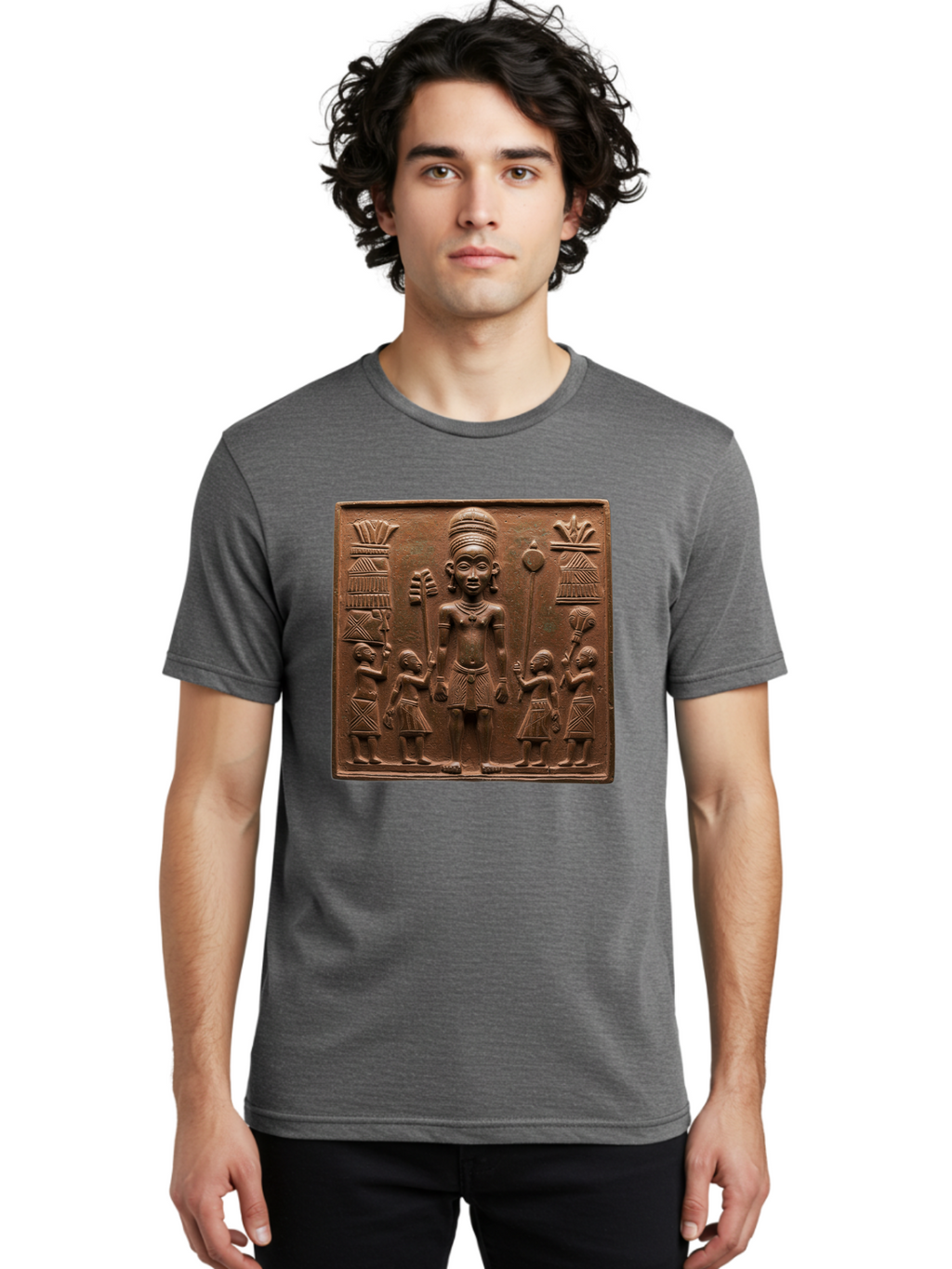 Benin-Bronze-Plaque Men'S Graphic Tee, 100% Cotton, Comfortable Casual Summer Wear, Machine Washable, Vintage Camera, Old Camera, Antique Camera, Black Camera, Classic Photography, Photography Equipment, Nostalgic Device, Film Camera, Bal795