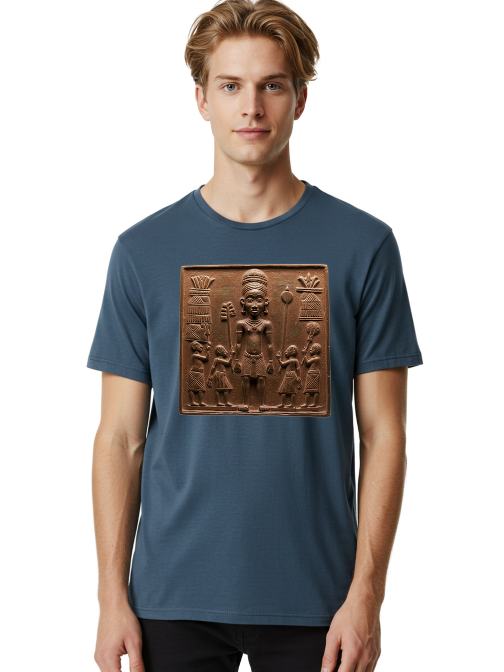 Benin-Bronze-Plaque Men'S Graphic Tee, 100% Cotton, Comfortable Casual Summer Wear, Machine Washable, Vintage Camera, Old Camera, Antique Camera, Black Camera, Classic Photography, Photography Equipment, Nostalgic Device, Film Camera, Bal795