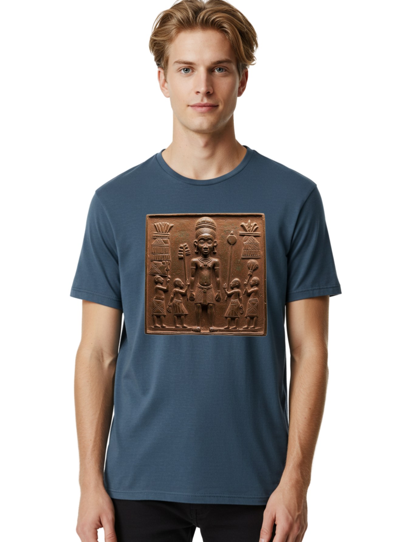 Benin-Bronze-Plaque Men'S Graphic Tee, 100% Cotton, Comfortable Casual Summer Wear, Machine Washable, Vintage Camera, Old Camera, Antique Camera, Black Camera, Classic Photography, Photography Equipment, Nostalgic Device, Film Camera, Bal795