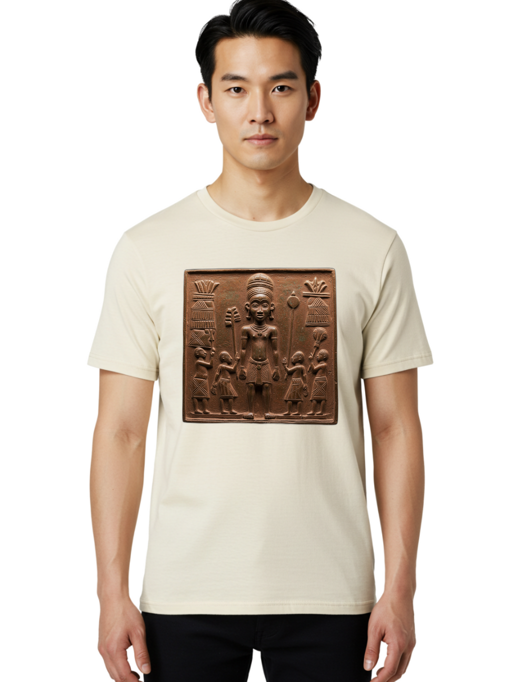 Benin-Bronze-Plaque Men'S Graphic Tee, 100% Cotton, Comfortable Casual Summer Wear, Machine Washable, Vintage Camera, Old Camera, Antique Camera, Black Camera, Classic Photography, Photography Equipment, Nostalgic Device, Film Camera, Bal795