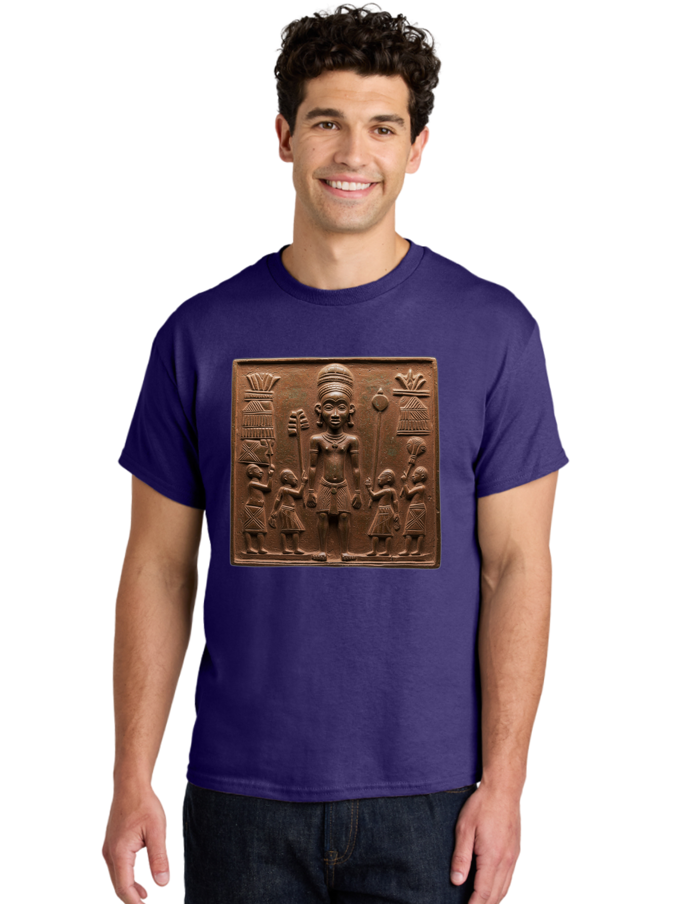 Benin-Bronze-Plaque Men'S Graphic Tee, 100% Cotton, Comfortable Casual Summer Wear, Machine Washable, Vintage Camera, Old Camera, Antique Camera, Black Camera, Classic Photography, Photography Equipment, Nostalgic Device, Film Camera, Bal795