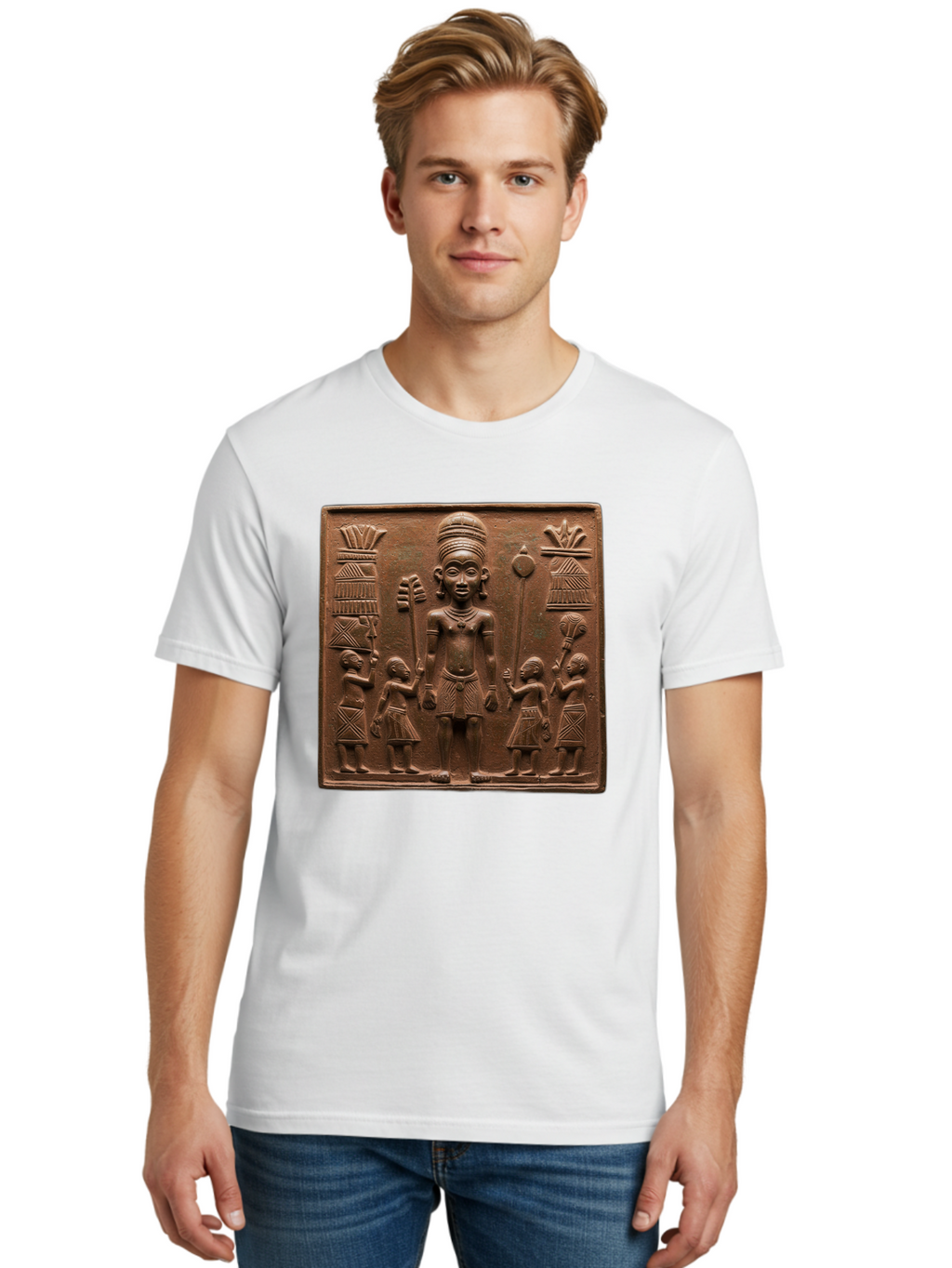 Benin-Bronze-Plaque Men'S Graphic Tee, 100% Cotton, Comfortable Casual Summer Wear, Machine Washable, Vintage Camera, Old Camera, Antique Camera, Black Camera, Classic Photography, Photography Equipment, Nostalgic Device, Film Camera, Bal795