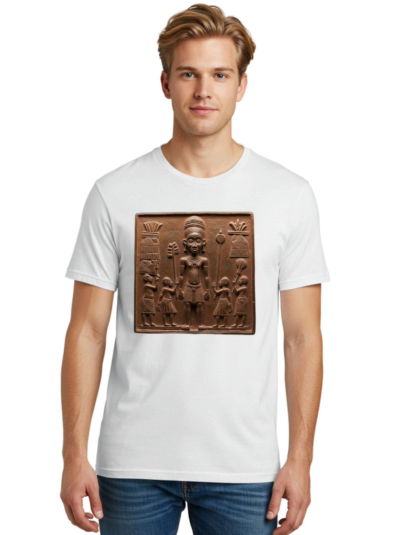 Benin-Bronze-Plaque Men'S Graphic Tee, 100% Cotton, Comfortable Casual Summer Wear, Machine Washable, Vintage Camera, Old Camera, Antique Camera, Black Camera, Classic Photography, Photography Equipment, Nostalgic Device, Film Camera, Bal795