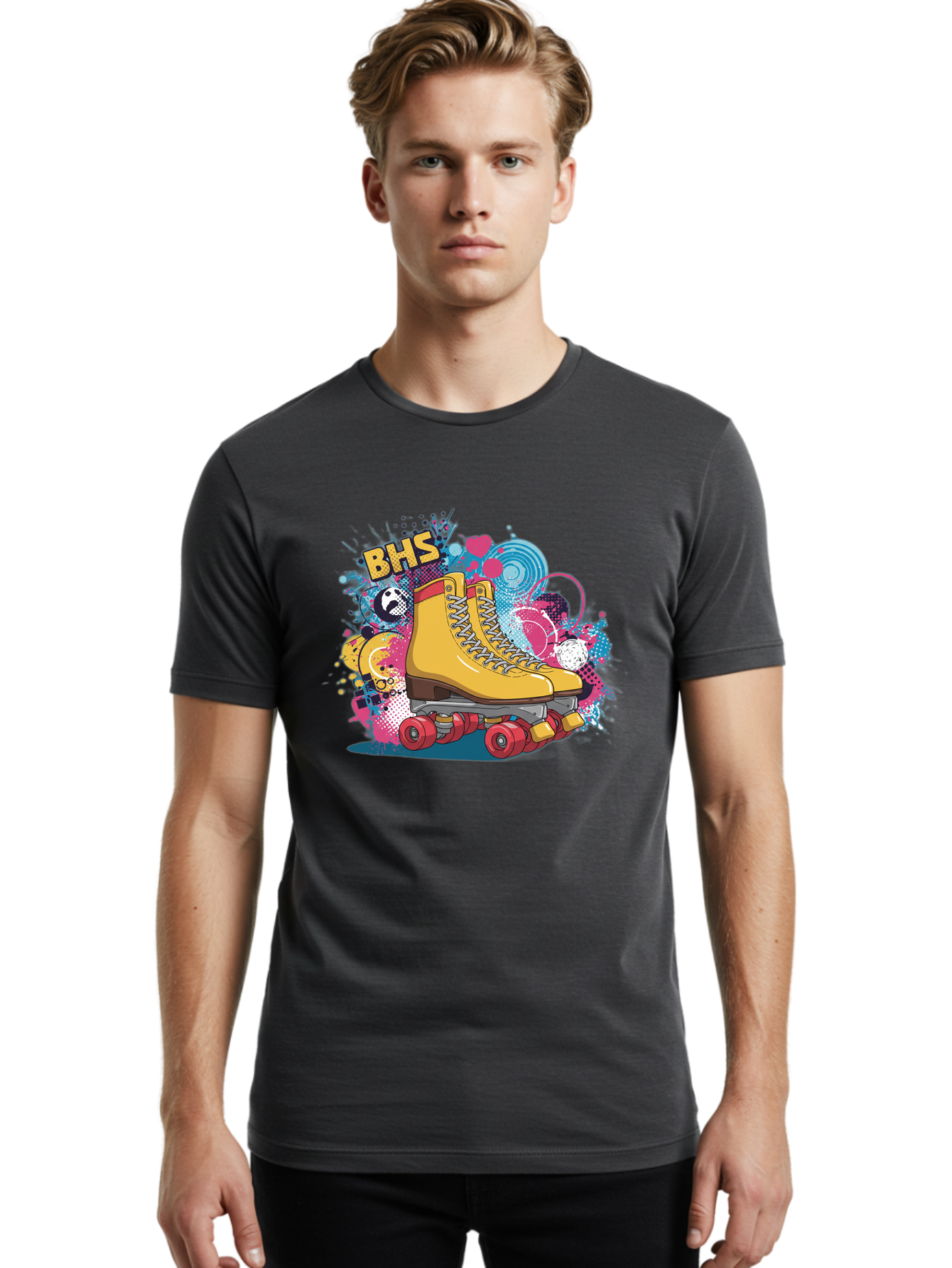 Bhs-Roller-Skate Men'S Graphic Tee, 100% Cotton, Comfortable Casual Summer Wear, Machine Washable, Vintage Camera, Old Camera, Antique Camera, Black Camera, Classic Photography, Photography Equipment, Nostalgic Device, Film Camera, Camera Art Bal798