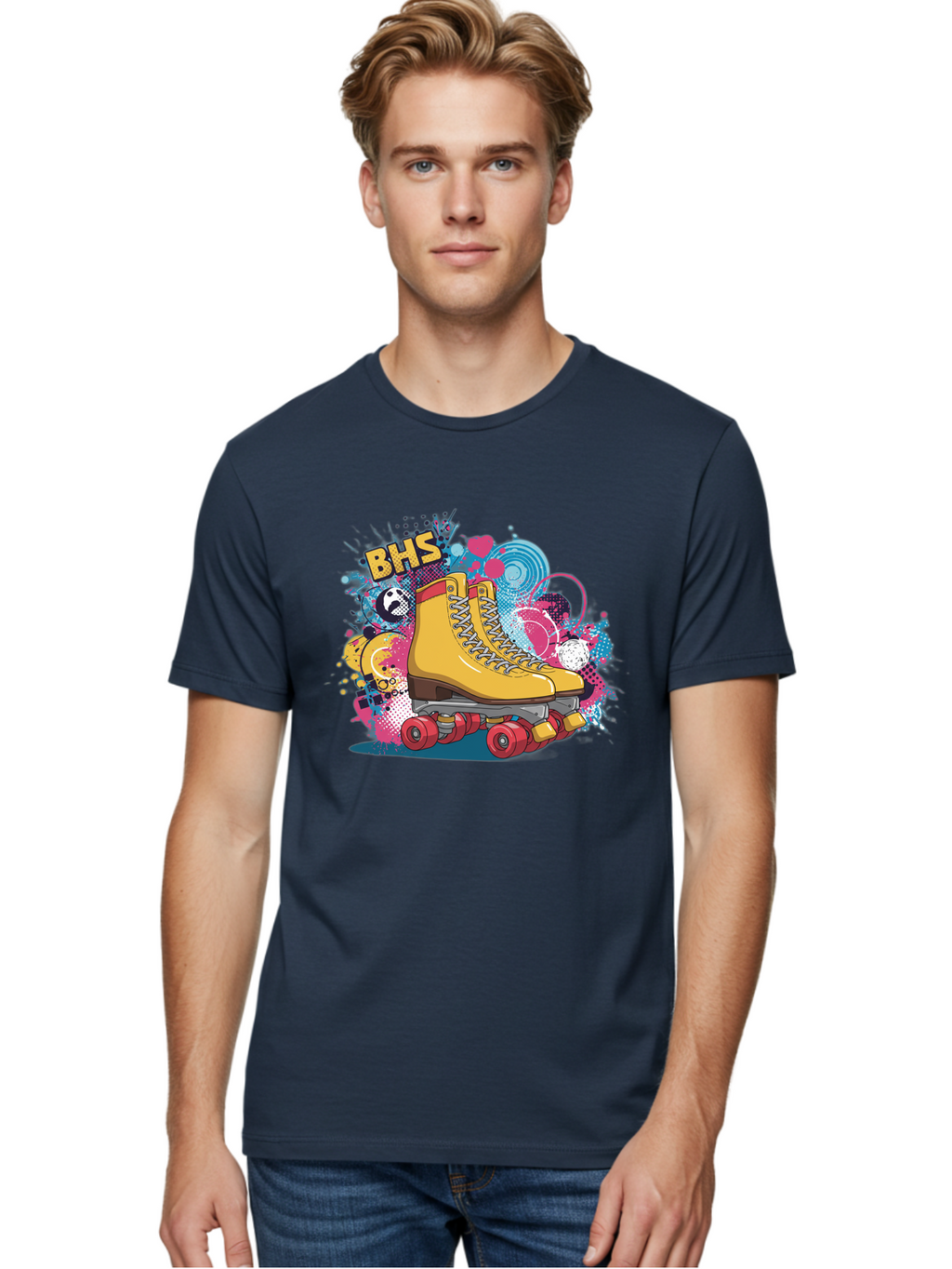 Bhs-Roller-Skate Men'S Graphic Tee, 100% Cotton, Comfortable Casual Summer Wear, Machine Washable, Vintage Camera, Old Camera, Antique Camera, Black Camera, Classic Photography, Photography Equipment, Nostalgic Device, Film Camera, Camera Art Bal798