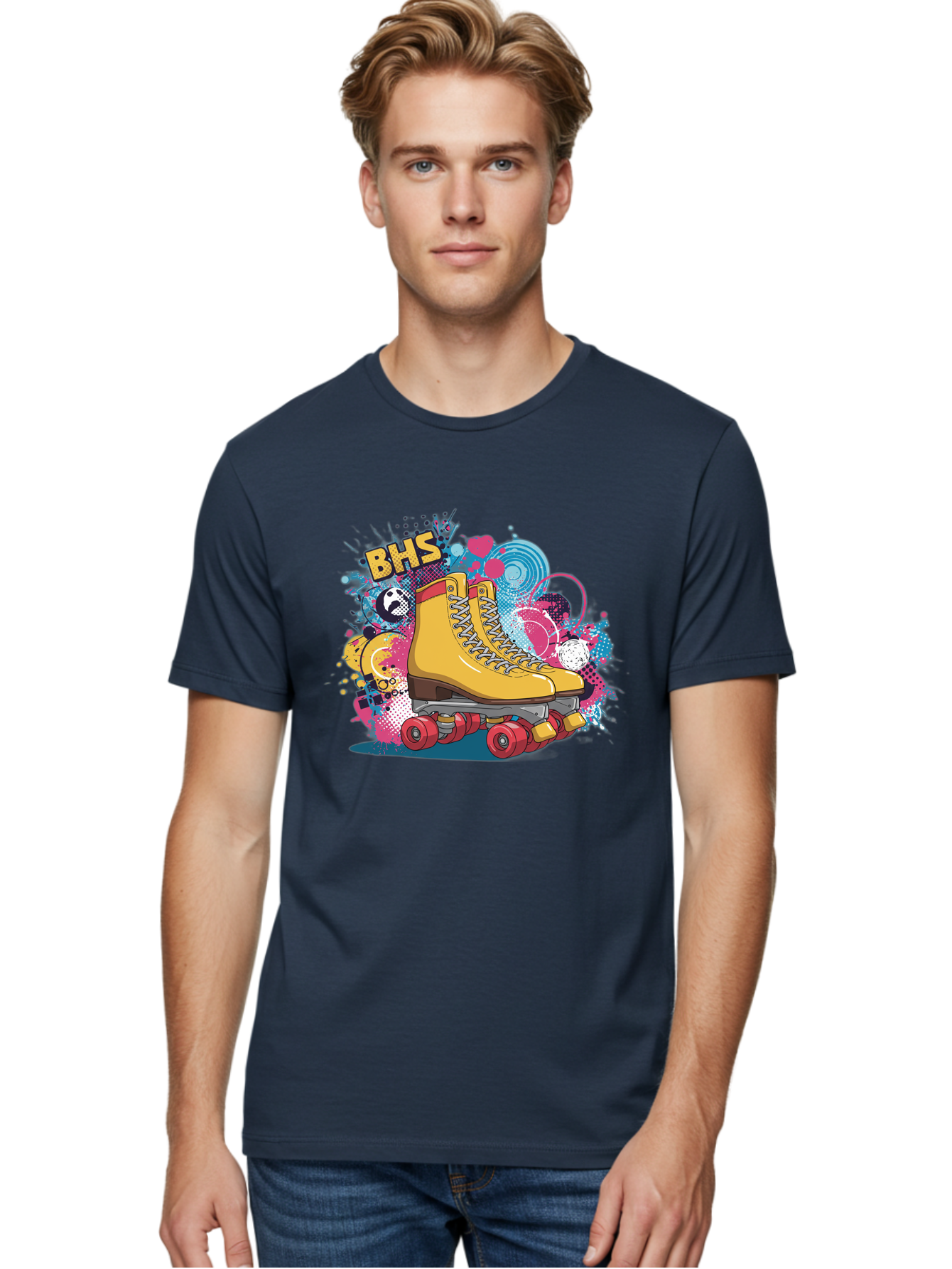 Bhs-Roller-Skate Men'S Graphic Tee, 100% Cotton, Comfortable Casual Summer Wear, Machine Washable, Vintage Camera, Old Camera, Antique Camera, Black Camera, Classic Photography, Photography Equipment, Nostalgic Device, Film Camera, Camera Art Bal798