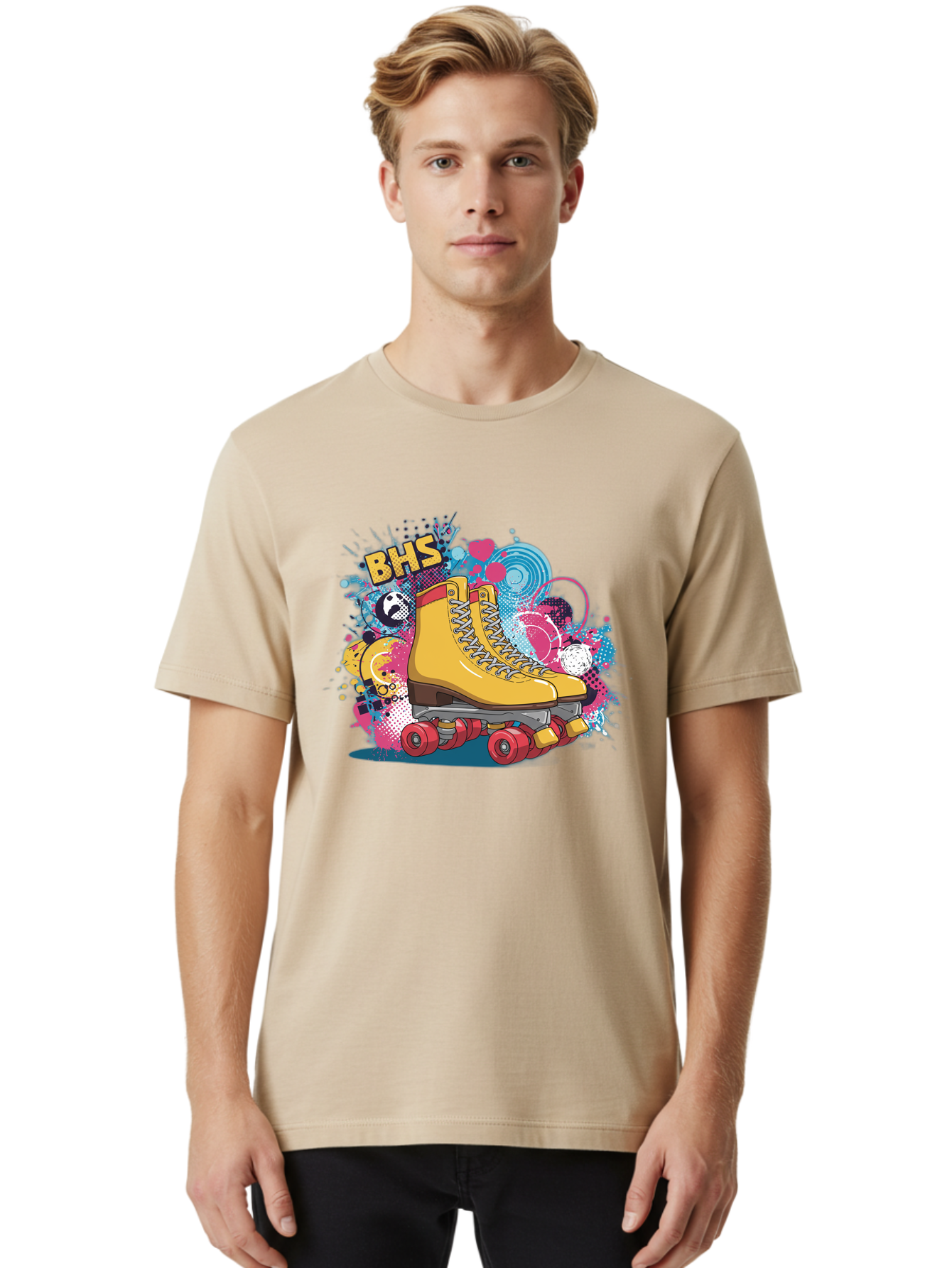 Bhs-Roller-Skate Men'S Graphic Tee, 100% Cotton, Comfortable Casual Summer Wear, Machine Washable, Vintage Camera, Old Camera, Antique Camera, Black Camera, Classic Photography, Photography Equipment, Nostalgic Device, Film Camera, Camera Art Bal798