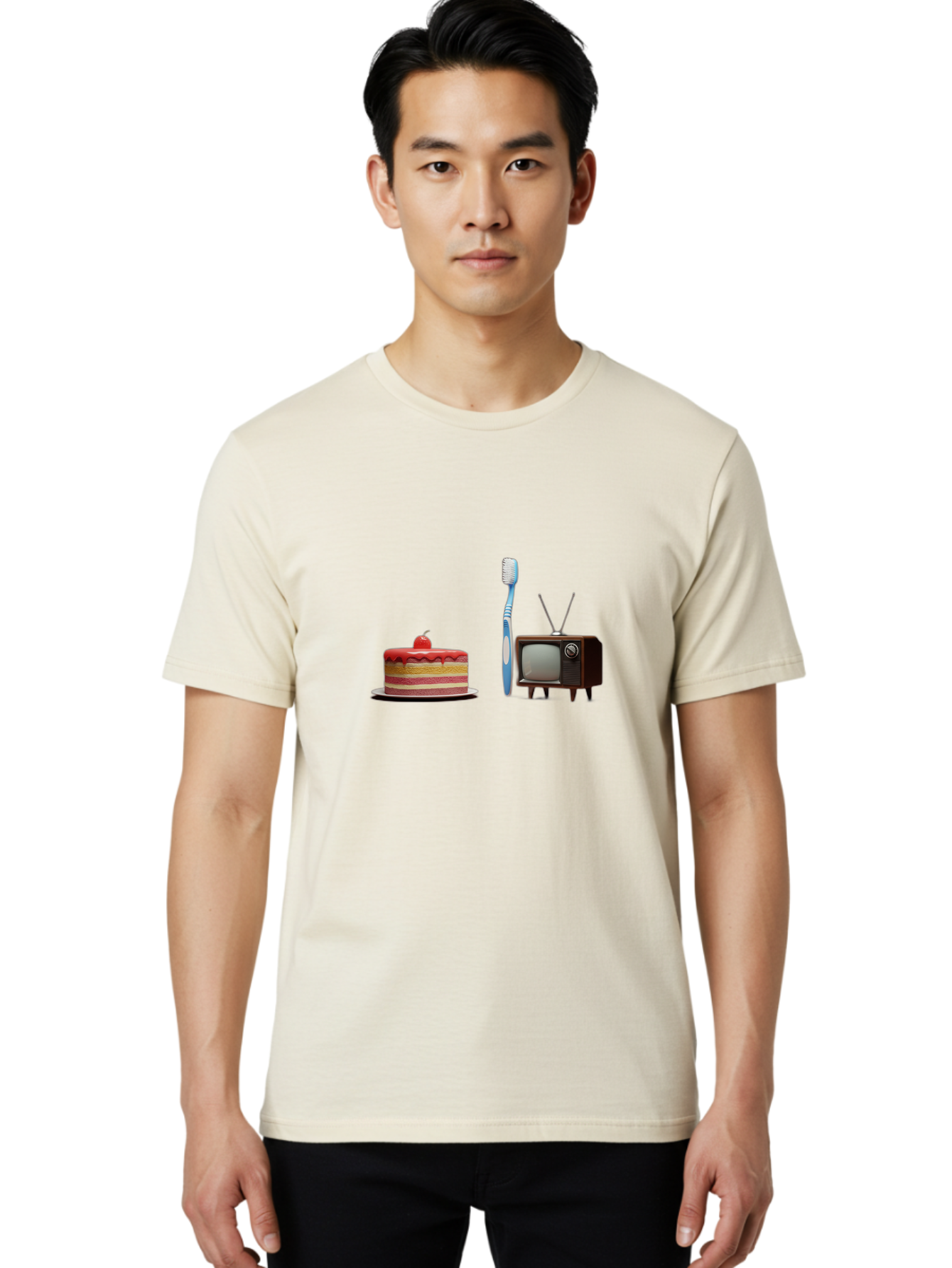 Birthday-Cake-Toothbrush-Tv Men'S Graphic Tee, 100% Cotton, Comfortable Casual Summer Wear, Machine Washable, Vintage Camera, Old Camera, Antique Camera, Black Camera, Classic Photography, Photography Equipment, Nostalgic Device, Film Camera, Bal802