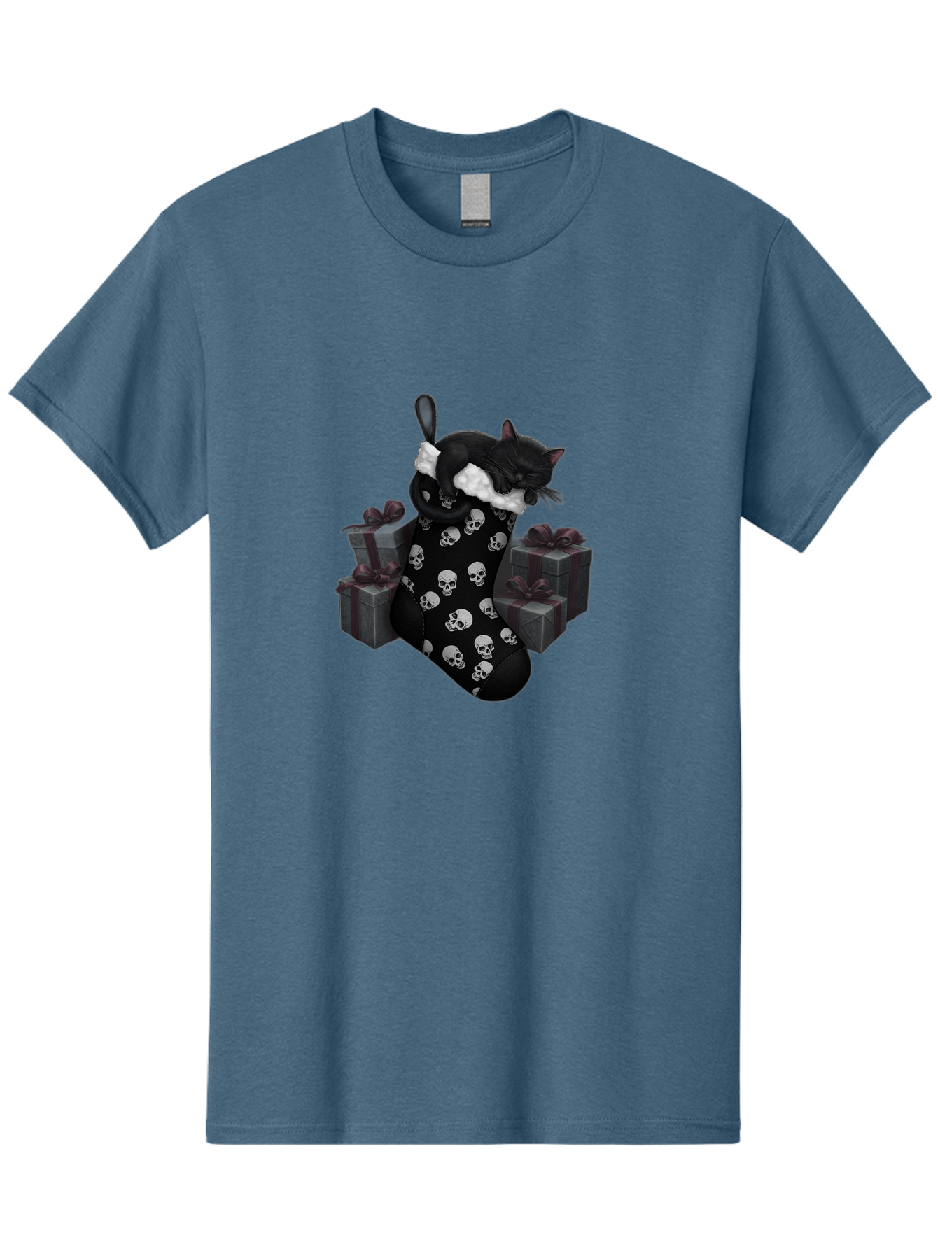 Black-Cat-In-Christmas-Stocking Men'S Graphic Tee, 100% Cotton, Comfortable Casual Summer Wear, Machine Washable, Vintage Camera, Old Camera, Antique Camera, Black Camera, Classic Photography, Photography Equipment, Nostalgic Device, Bal803