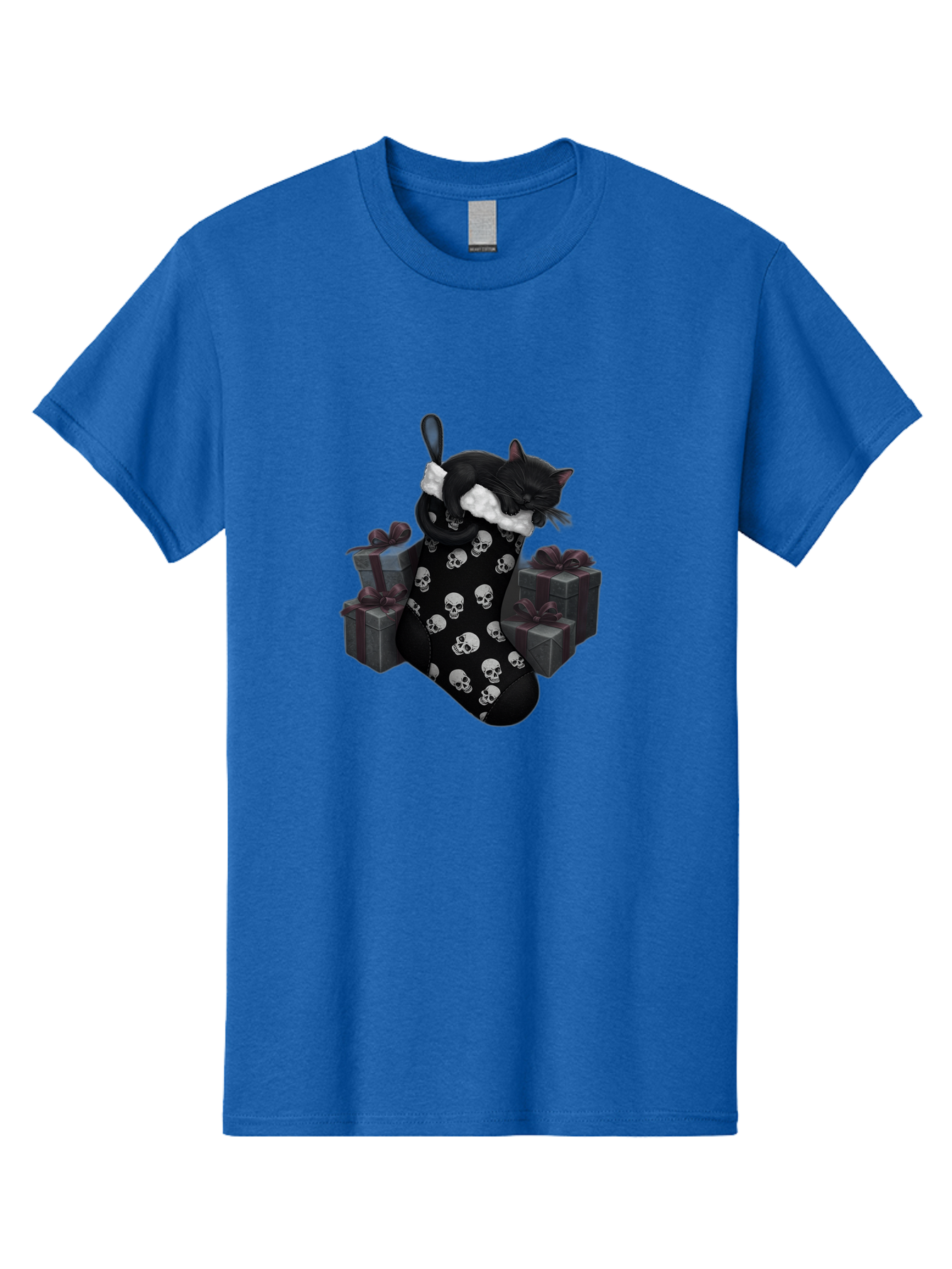 Black-Cat-In-Christmas-Stocking Men'S Graphic Tee, 100% Cotton, Comfortable Casual Summer Wear, Machine Washable, Vintage Camera, Old Camera, Antique Camera, Black Camera, Classic Photography, Photography Equipment, Nostalgic Device, Bal803
