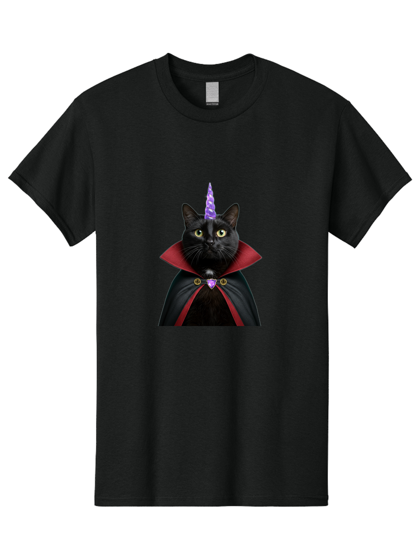 Black-Cat-Unicorn-1 Men'S Graphic Tee, 100% Cotton, Comfortable Casual Summer Wear, Machine Washable, Vintage Camera, Old Camera, Antique Camera, Black Camera, Classic Photography, Photography Equipment, Nostalgic Device, Film Camera, Bal806