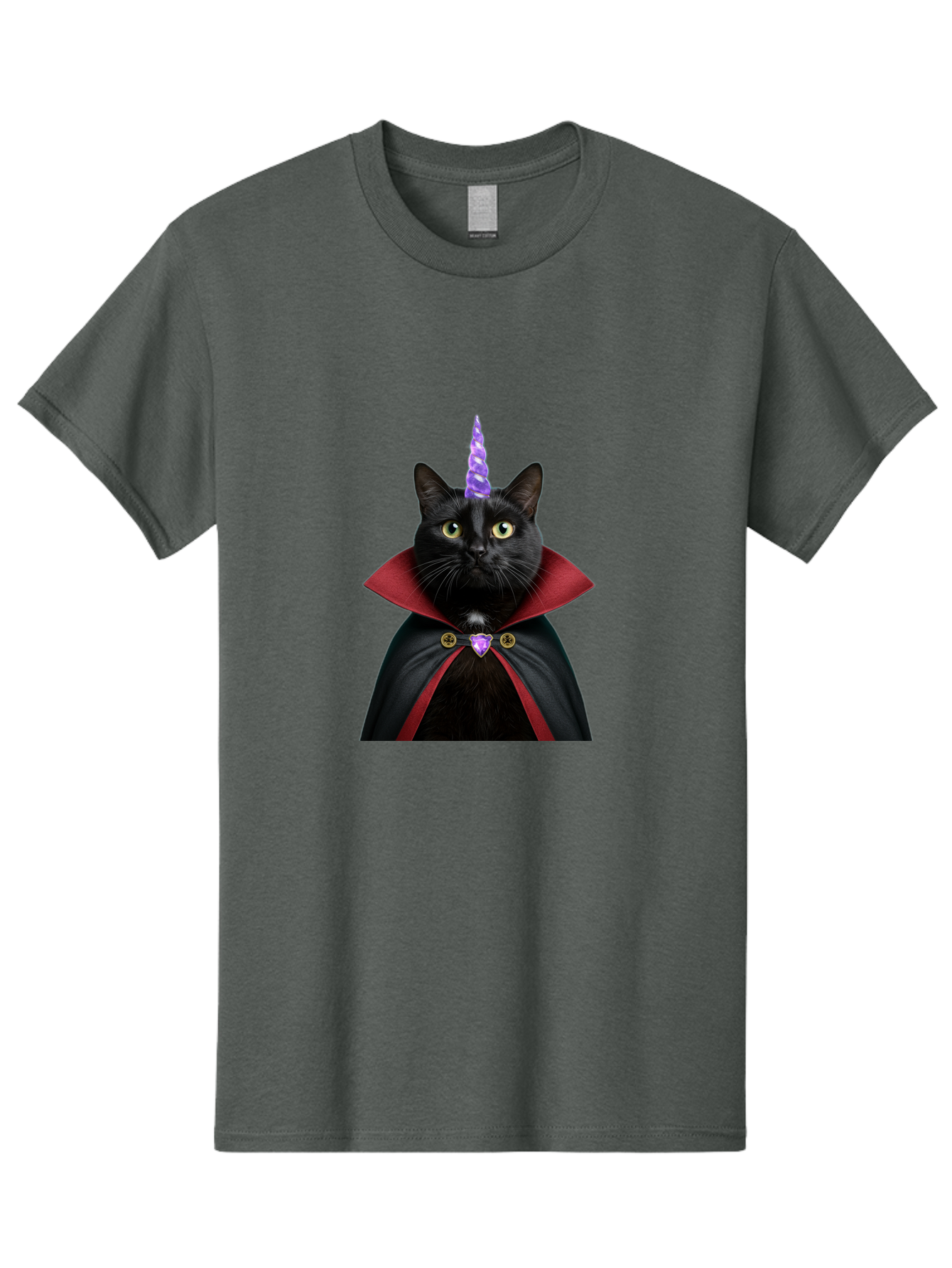 Black-Cat-Unicorn-1 Men'S Graphic Tee, 100% Cotton, Comfortable Casual Summer Wear, Machine Washable, Vintage Camera, Old Camera, Antique Camera, Black Camera, Classic Photography, Photography Equipment, Nostalgic Device, Film Camera, Bal806