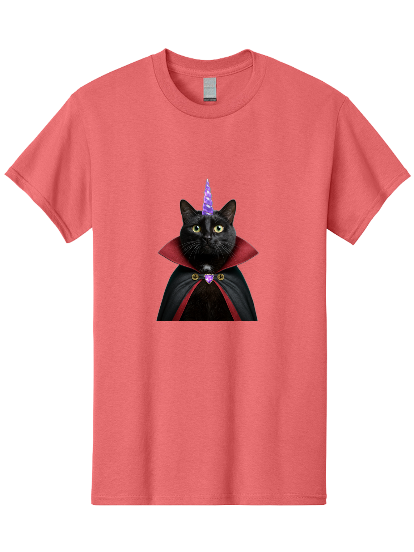 Black-Cat-Unicorn-1 Men'S Graphic Tee, 100% Cotton, Comfortable Casual Summer Wear, Machine Washable, Vintage Camera, Old Camera, Antique Camera, Black Camera, Classic Photography, Photography Equipment, Nostalgic Device, Film Camera, Bal806