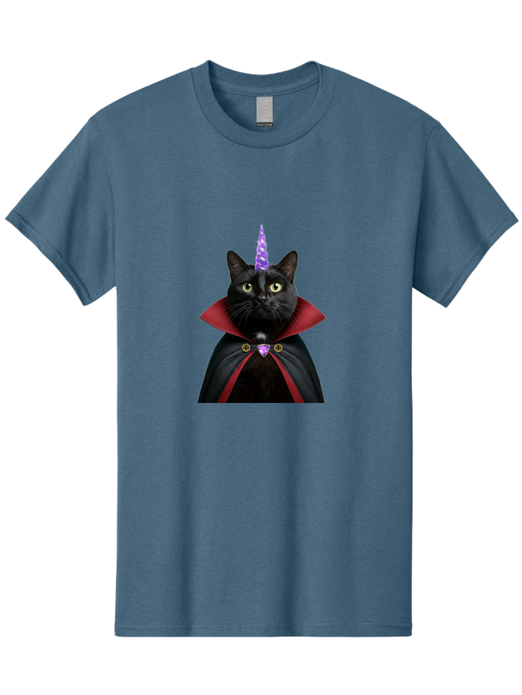Black-Cat-Unicorn-1 Men'S Graphic Tee, 100% Cotton, Comfortable Casual Summer Wear, Machine Washable, Vintage Camera, Old Camera, Antique Camera, Black Camera, Classic Photography, Photography Equipment, Nostalgic Device, Film Camera, Bal806
