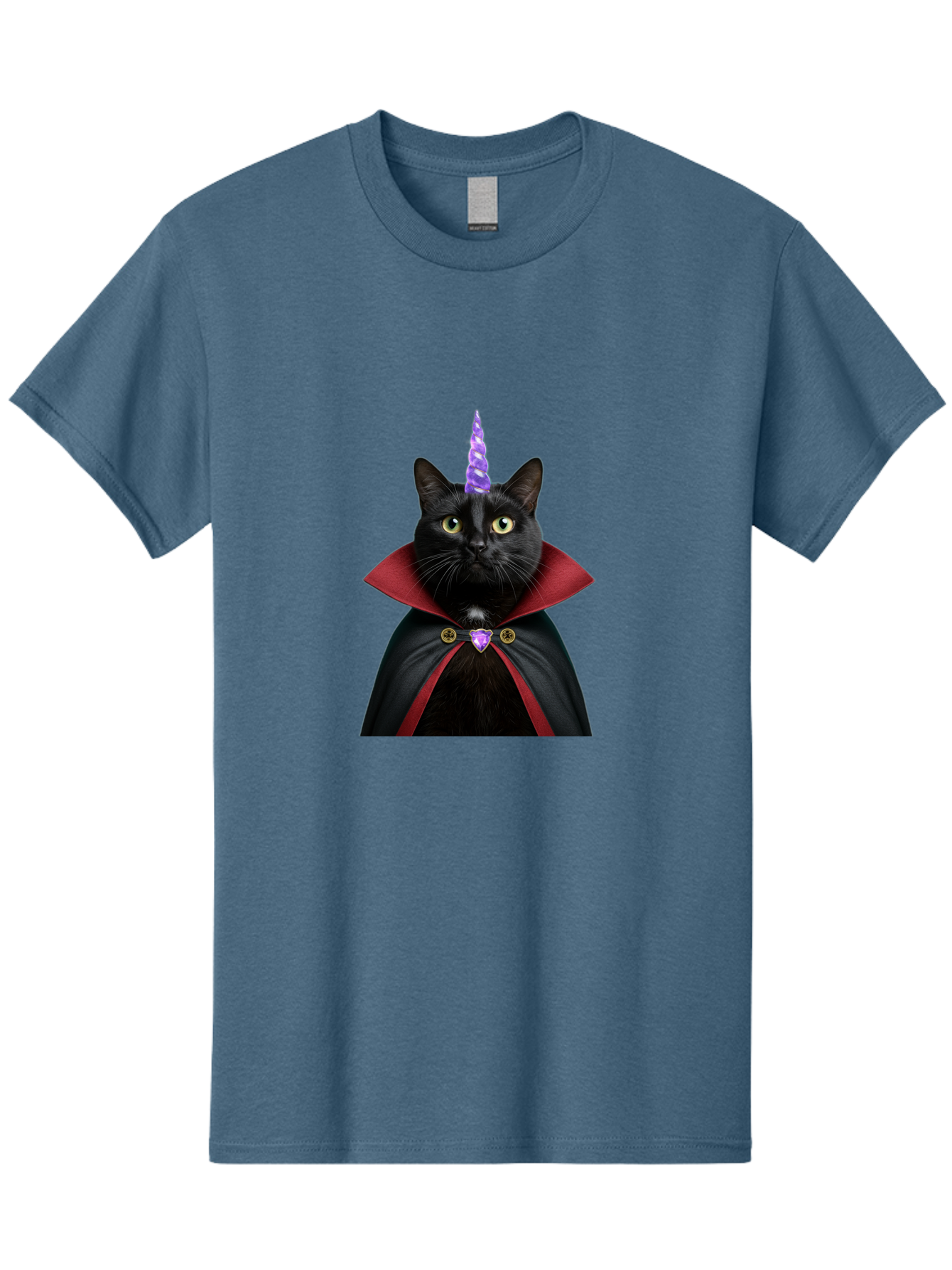 Black-Cat-Unicorn-1 Men'S Graphic Tee, 100% Cotton, Comfortable Casual Summer Wear, Machine Washable, Vintage Camera, Old Camera, Antique Camera, Black Camera, Classic Photography, Photography Equipment, Nostalgic Device, Film Camera, Bal806