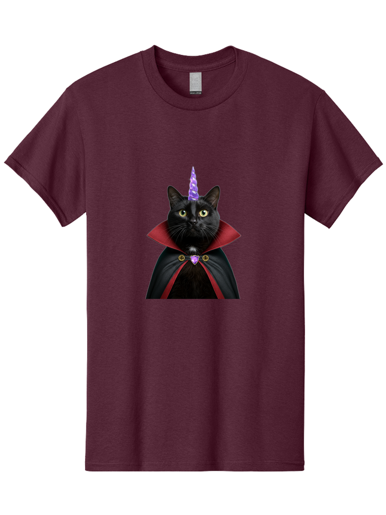 Black-Cat-Unicorn-1 Men'S Graphic Tee, 100% Cotton, Comfortable Casual Summer Wear, Machine Washable, Vintage Camera, Old Camera, Antique Camera, Black Camera, Classic Photography, Photography Equipment, Nostalgic Device, Film Camera, Bal806