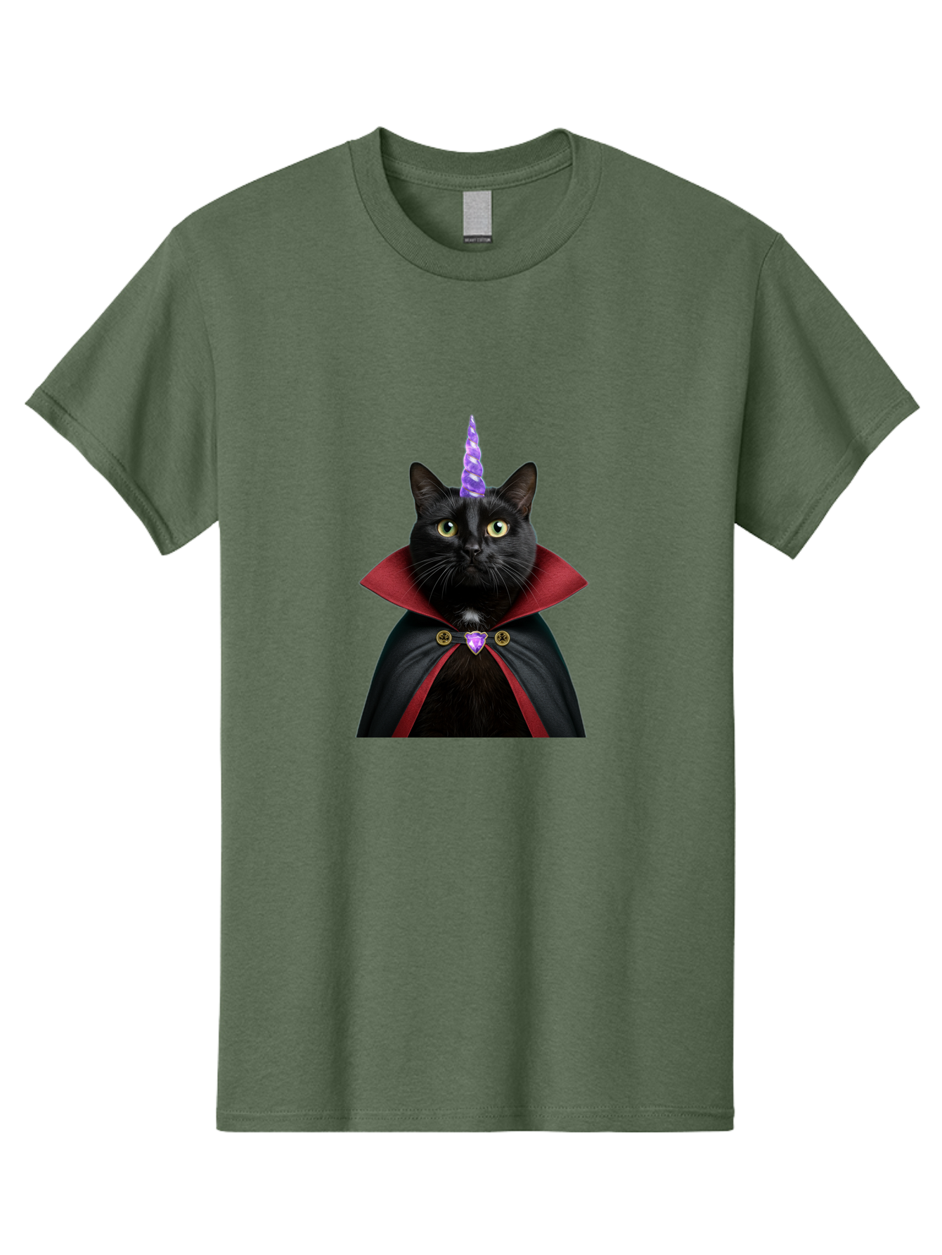 Black-Cat-Unicorn-1 Men'S Graphic Tee, 100% Cotton, Comfortable Casual Summer Wear, Machine Washable, Vintage Camera, Old Camera, Antique Camera, Black Camera, Classic Photography, Photography Equipment, Nostalgic Device, Film Camera, Bal806