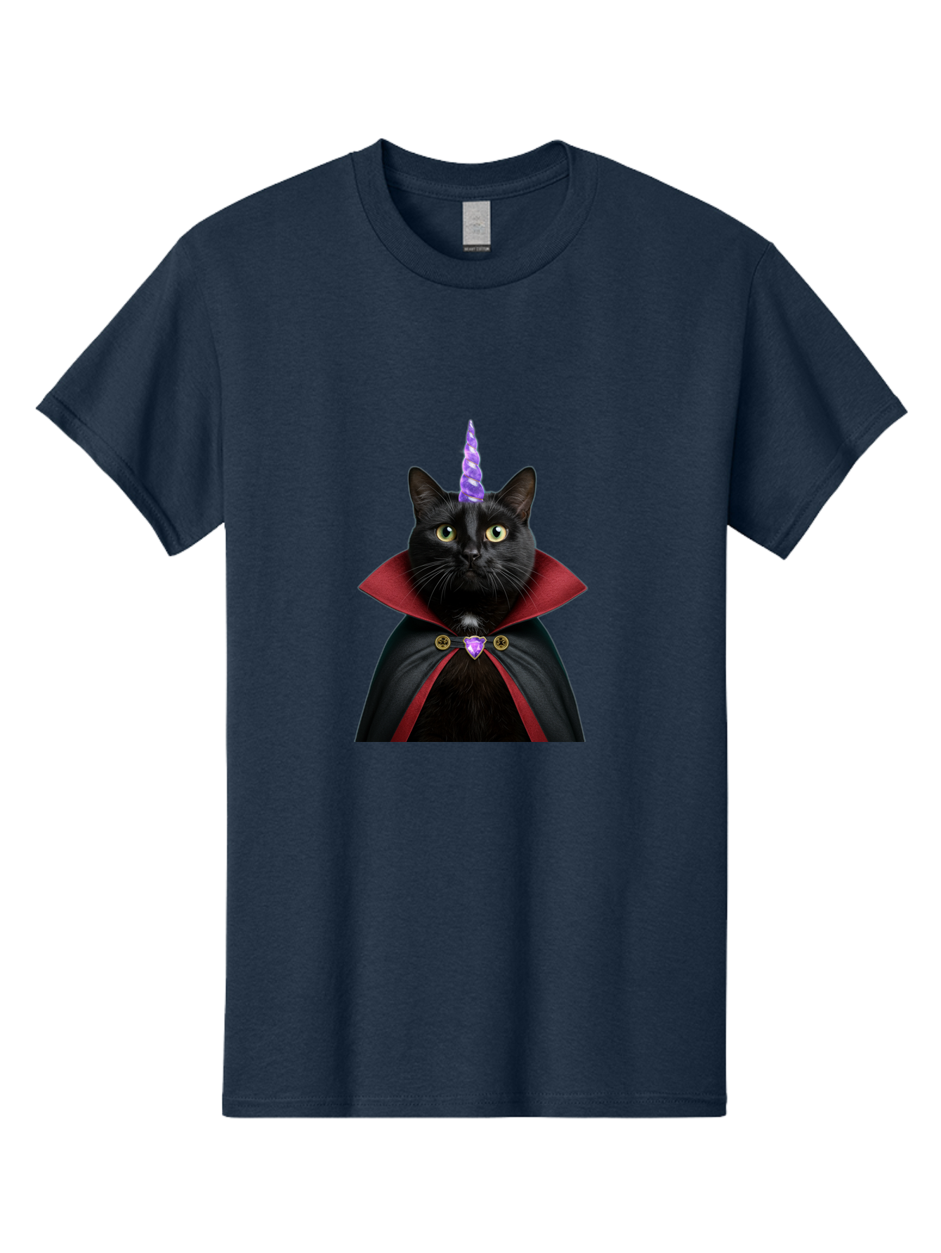 Black-Cat-Unicorn-1 Men'S Graphic Tee, 100% Cotton, Comfortable Casual Summer Wear, Machine Washable, Vintage Camera, Old Camera, Antique Camera, Black Camera, Classic Photography, Photography Equipment, Nostalgic Device, Film Camera, Bal806