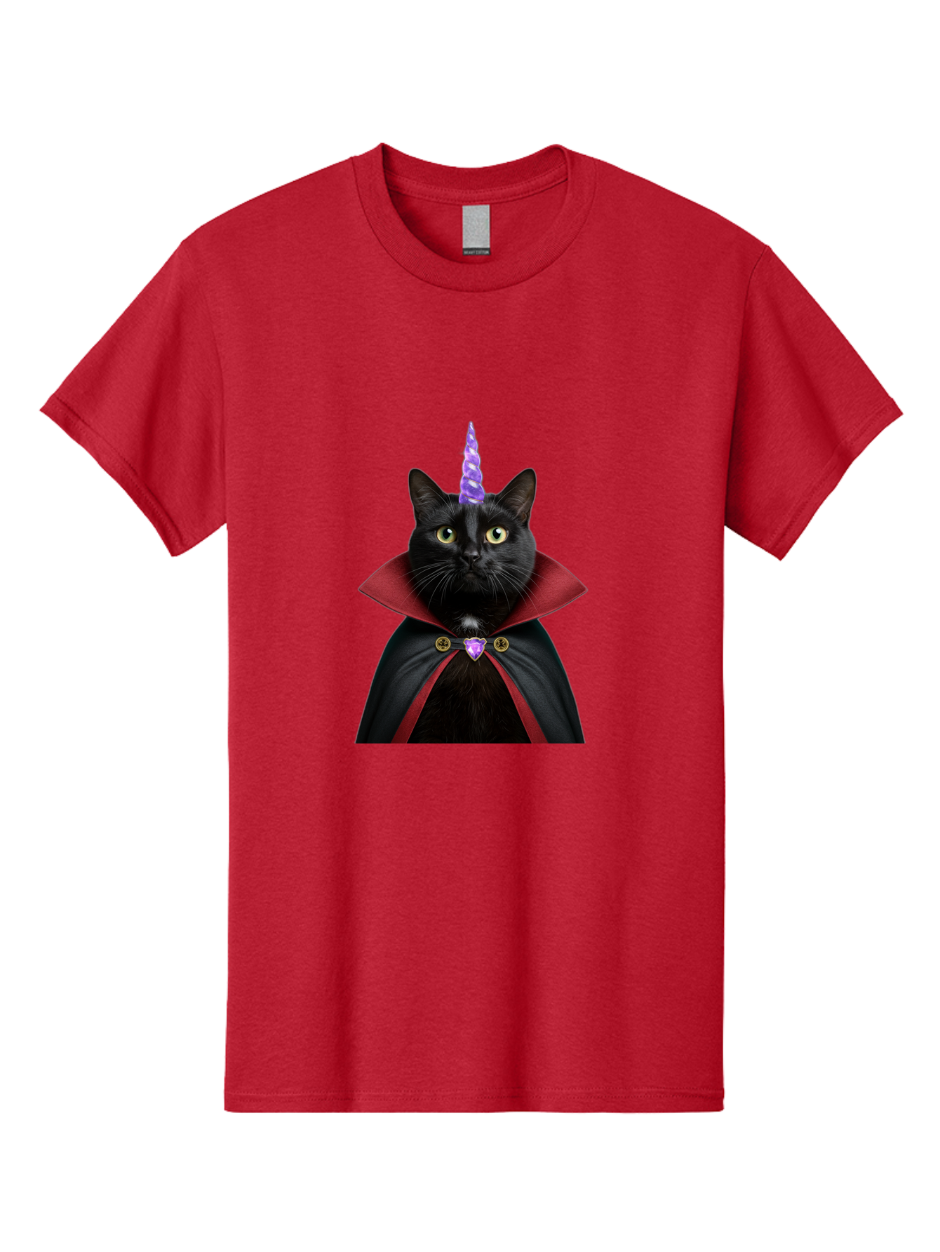 Black-Cat-Unicorn-1 Men'S Graphic Tee, 100% Cotton, Comfortable Casual Summer Wear, Machine Washable, Vintage Camera, Old Camera, Antique Camera, Black Camera, Classic Photography, Photography Equipment, Nostalgic Device, Film Camera, Bal806