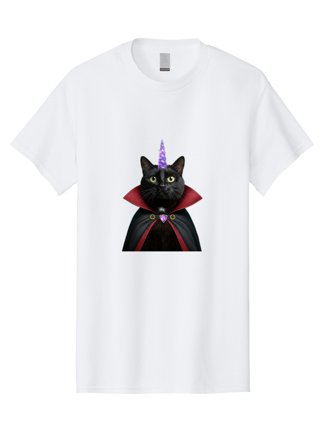 Black-Cat-Unicorn-1 Men'S Graphic Tee, 100% Cotton, Comfortable Casual Summer Wear, Machine Washable, Vintage Camera, Old Camera, Antique Camera, Black Camera, Classic Photography, Photography Equipment, Nostalgic Device, Film Camera, Bal806