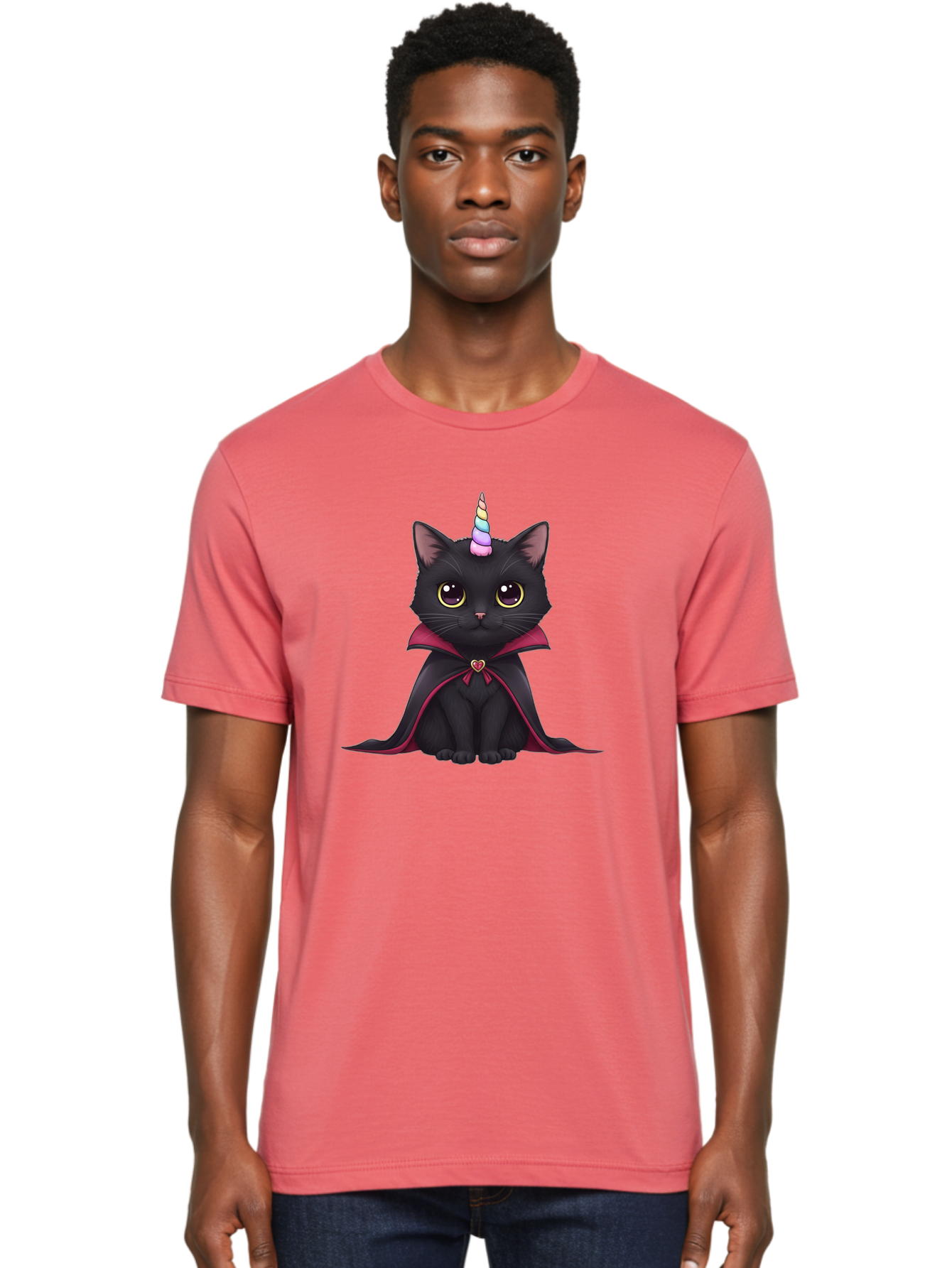 Black-Cat-Unicorn-Vampire Men'S Graphic Tee, 100% Cotton, Comfortable Casual Summer Wear, Machine Washable, Vintage Camera, Old Camera, Antique Camera, Black Camera, Classic Photography, Photography Equipment, Nostalgic Device, Film Camera, Bal807
